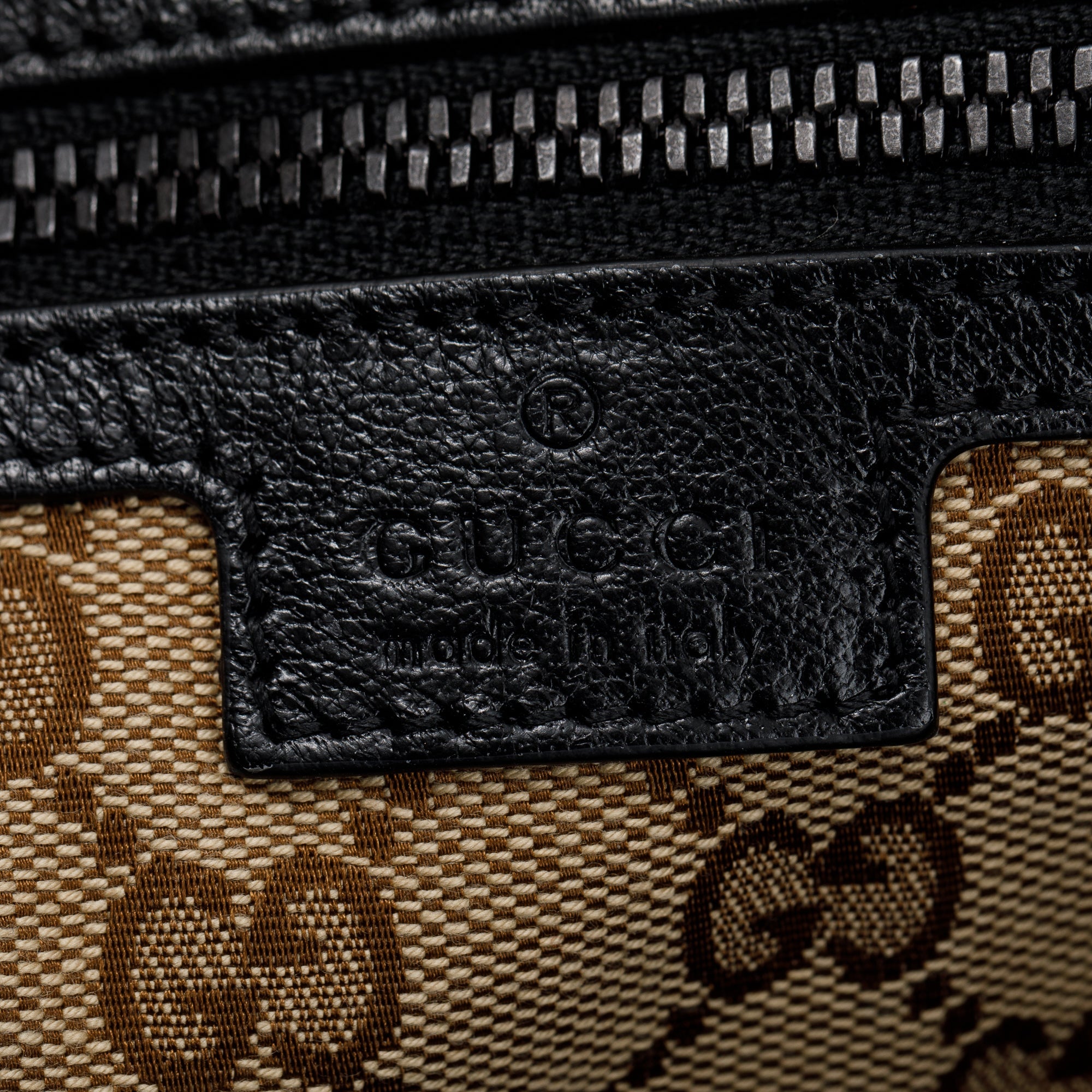 Gucci Black Leather Large Duffle Bag with Tonal Double G w/ Strap