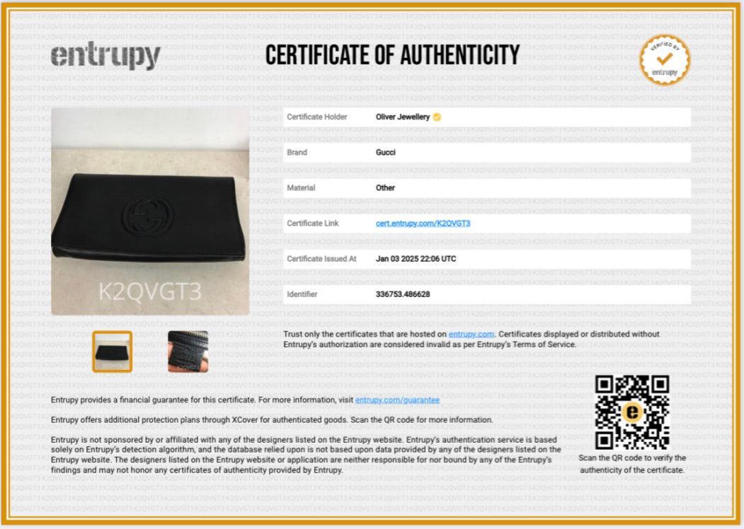 Gucci Black Leather Medium GG Soho Clutch Bag