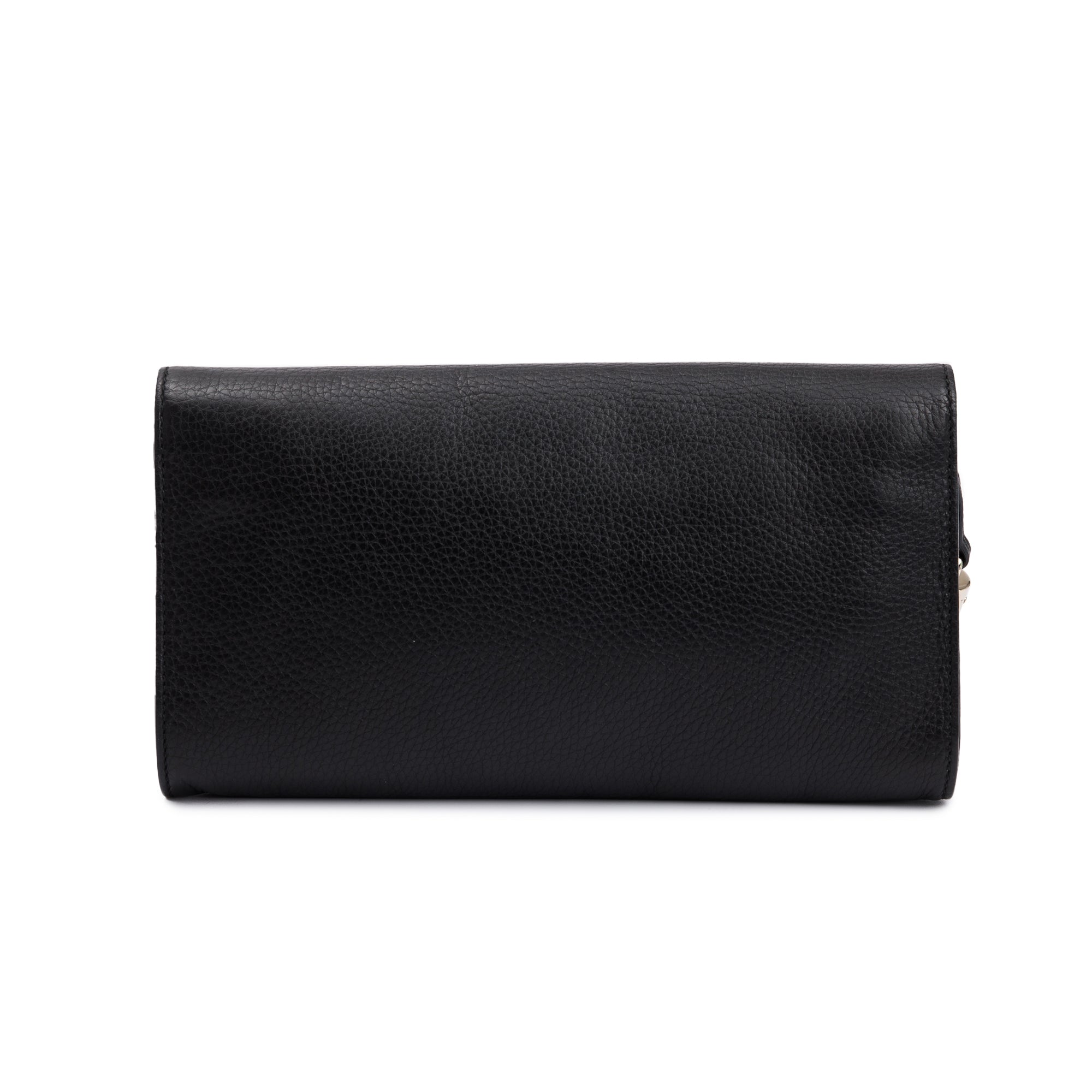 Gucci Black Leather Medium GG Soho Tassel Clutch Bag