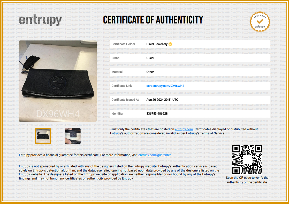 Gucci Black Leather Medium GG Soho Tassel Clutch Bag