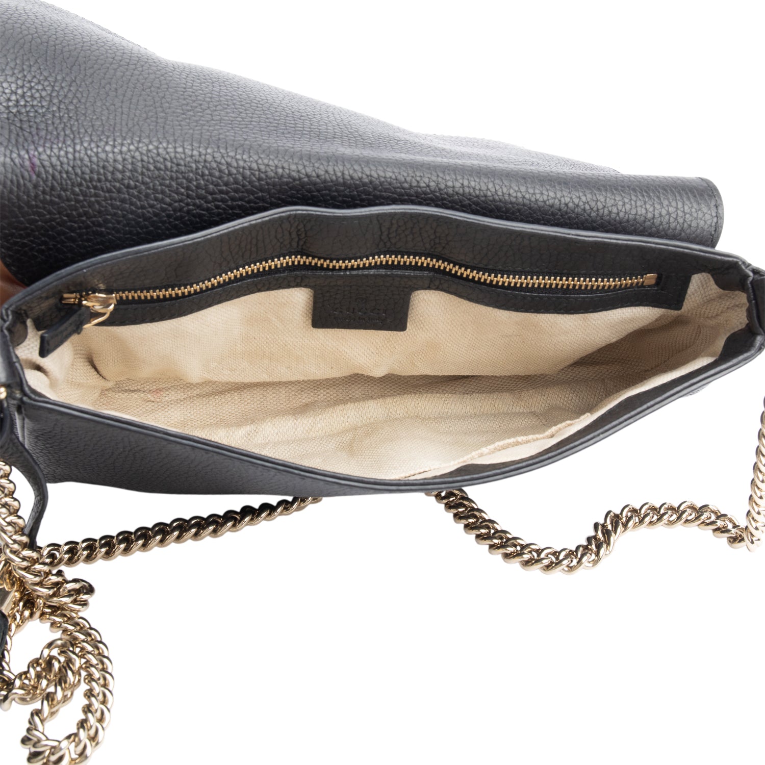 Gucci Black Leather Medium Soho Chain Crossbody Bag