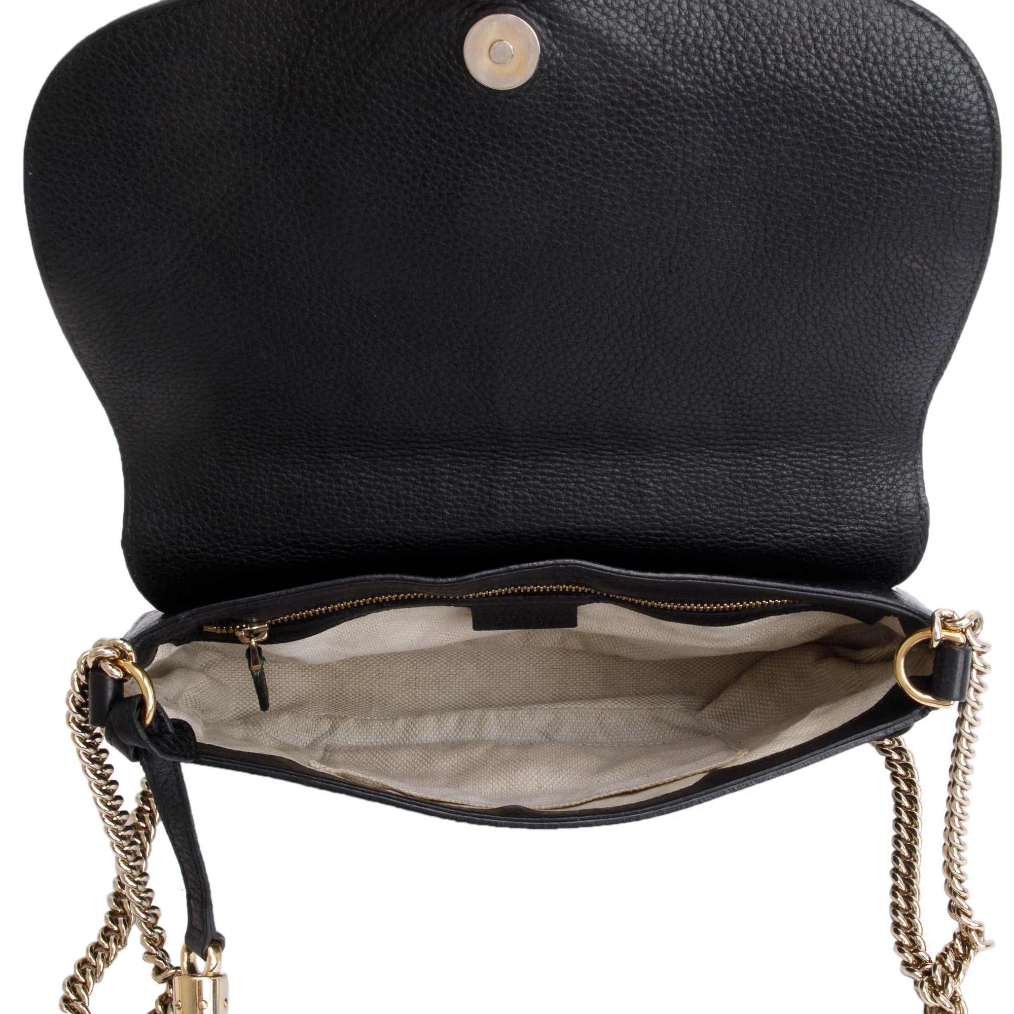 Gucci Black Leather Medium Soho Chain Crossbody Bag