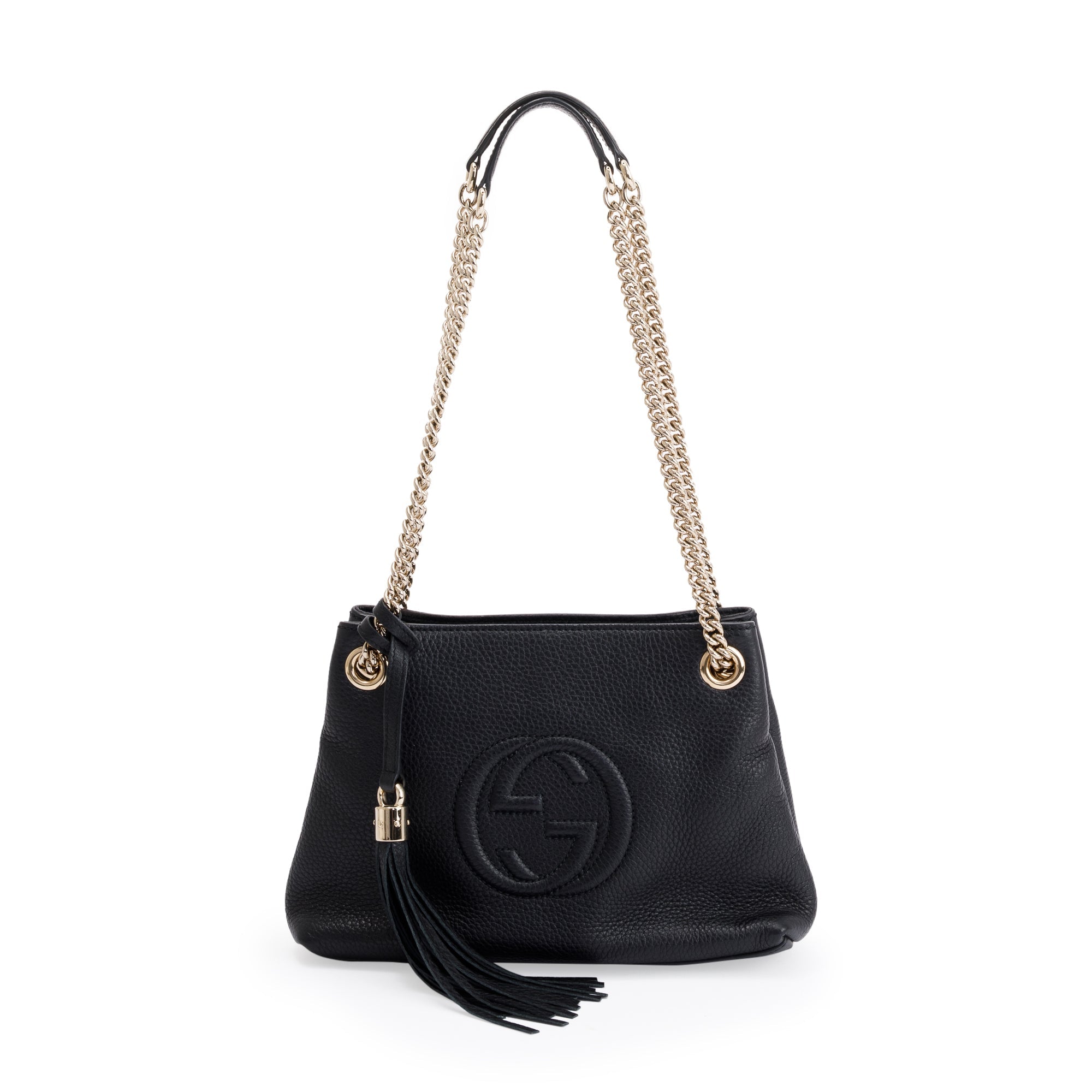 Gucci Black Leather Mini Soho Chain Tote