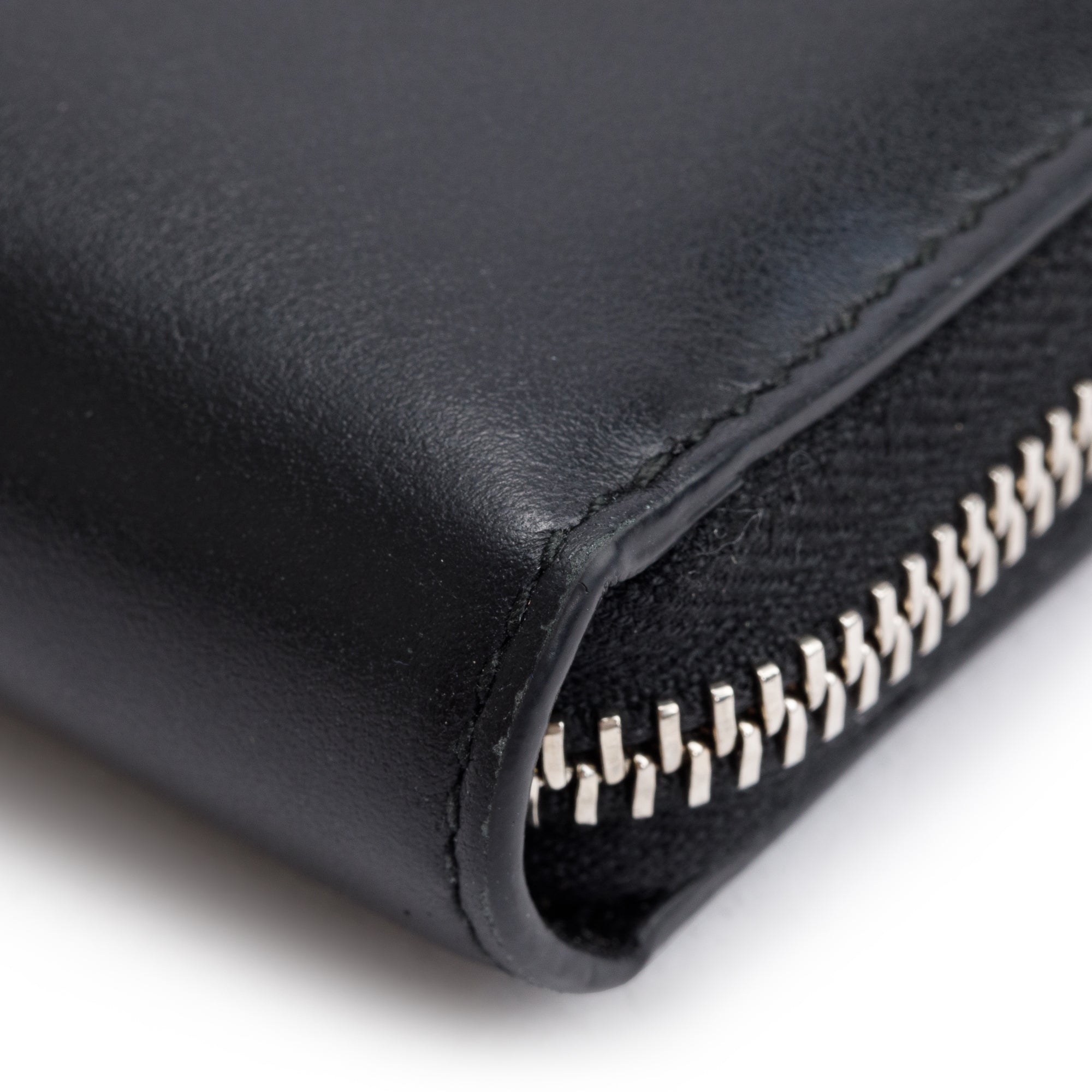 Gucci Black Leather Rainbow Blade Logo Continental Zip Wallet w/ Box