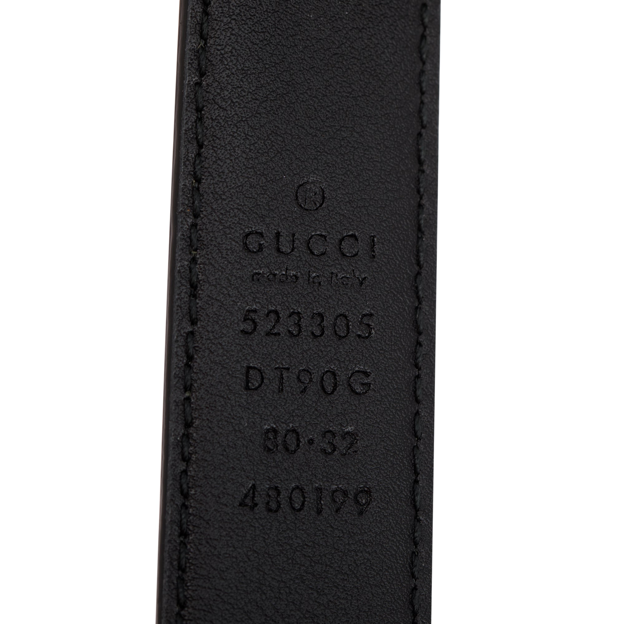 Gucci Black Leather Reversible Belt with Square G Buckle 80 32 w/ Box