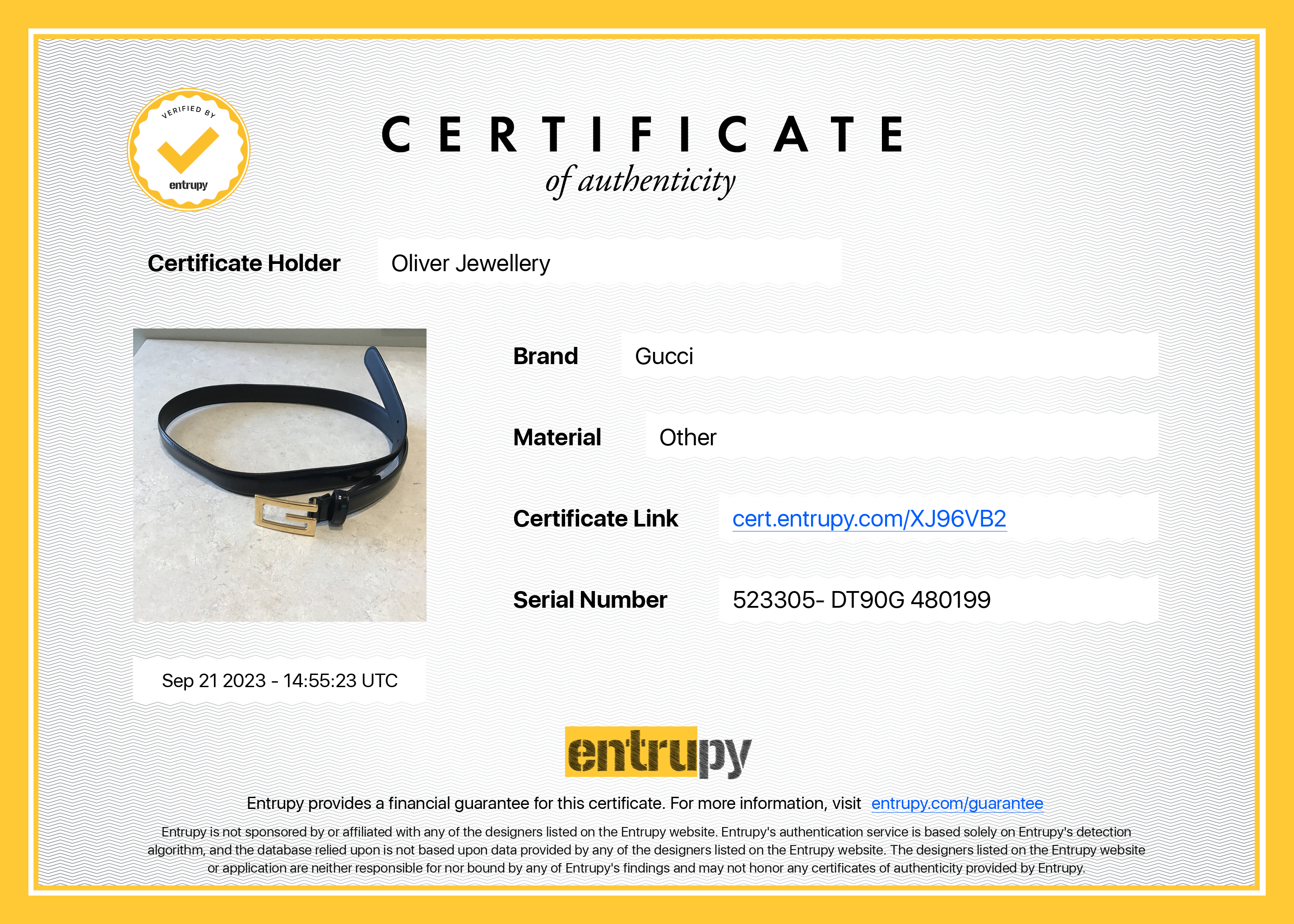 Gucci Black Leather Reversible Belt with Square G Buckle 80 32 w/ Box