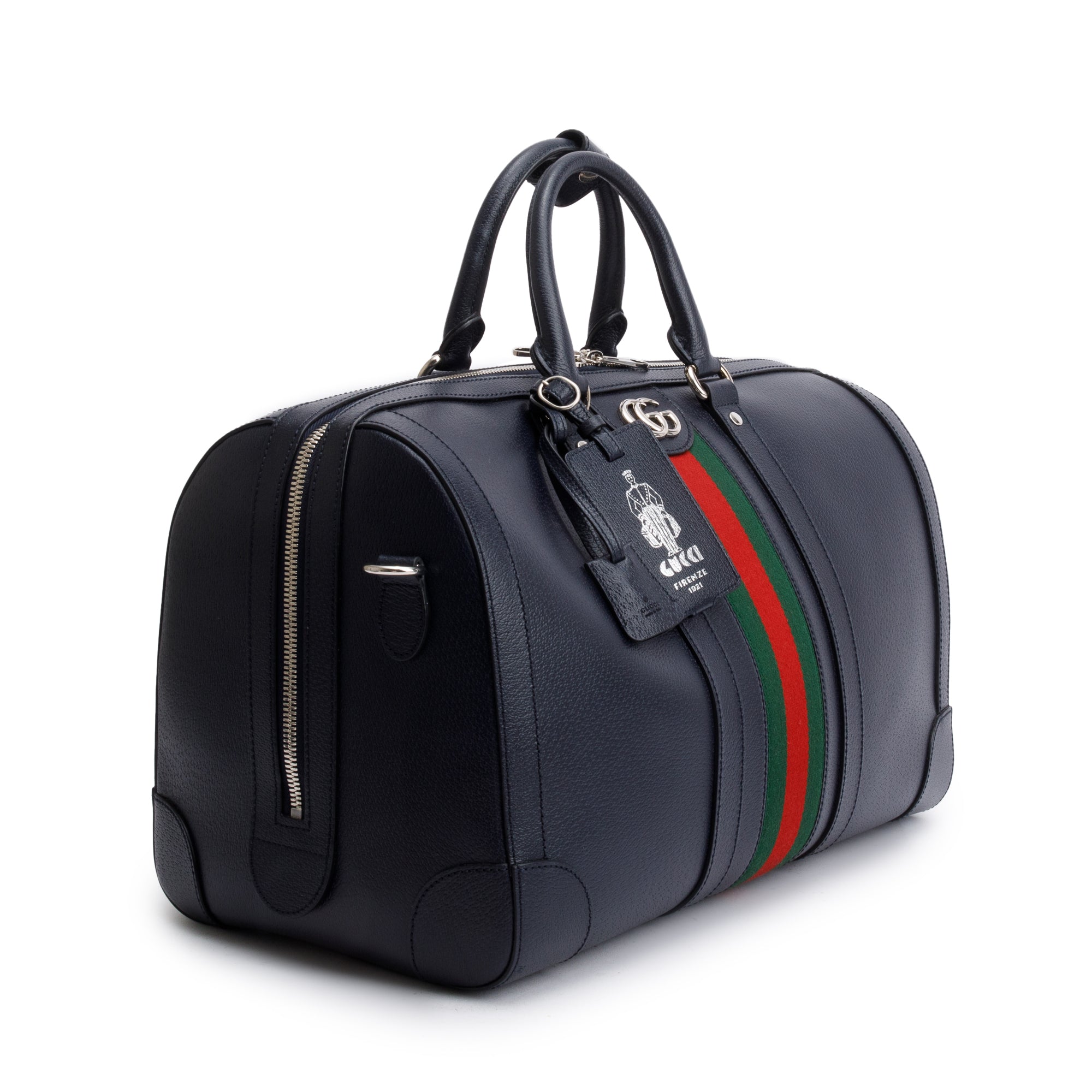 Gucci Black Leather Savoy Medium Duffle Bag