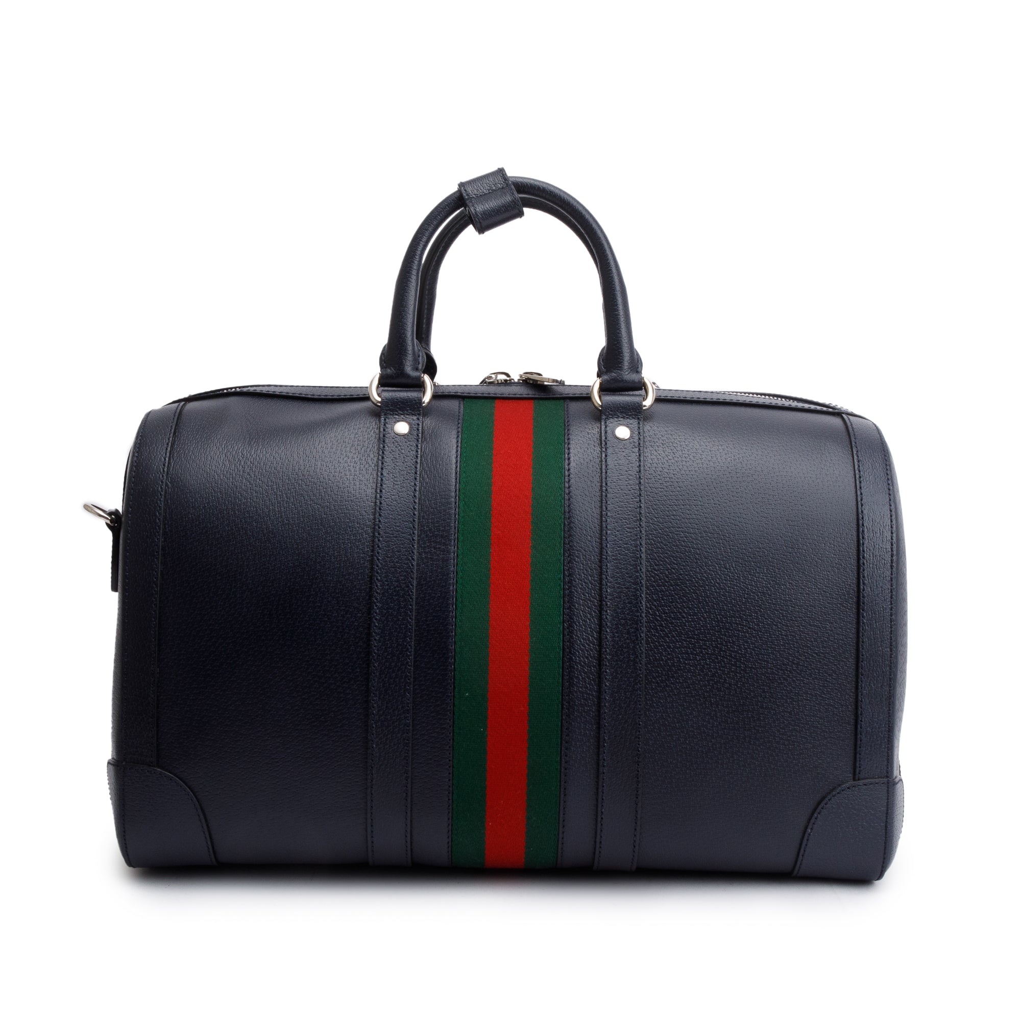Gucci Black Leather Savoy Medium Duffle Bag