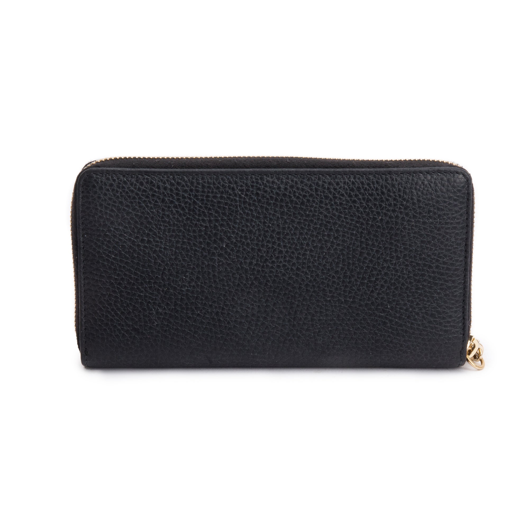 Gucci Black Leather Soho GG Logo Continental Zip Around Wallet w/ Box