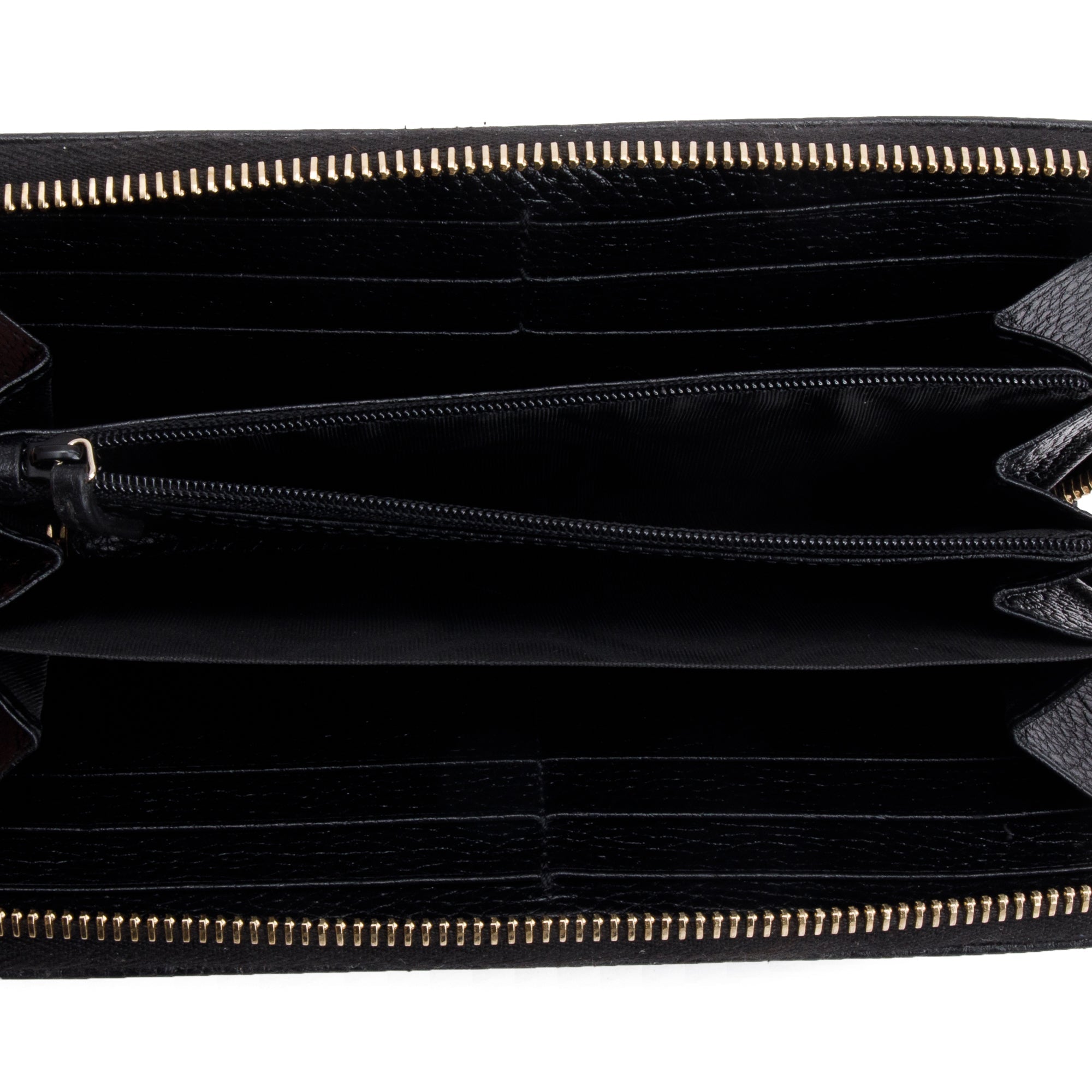 Gucci Black Leather Soho GG Logo Continental Zip Around Wallet w/ Box