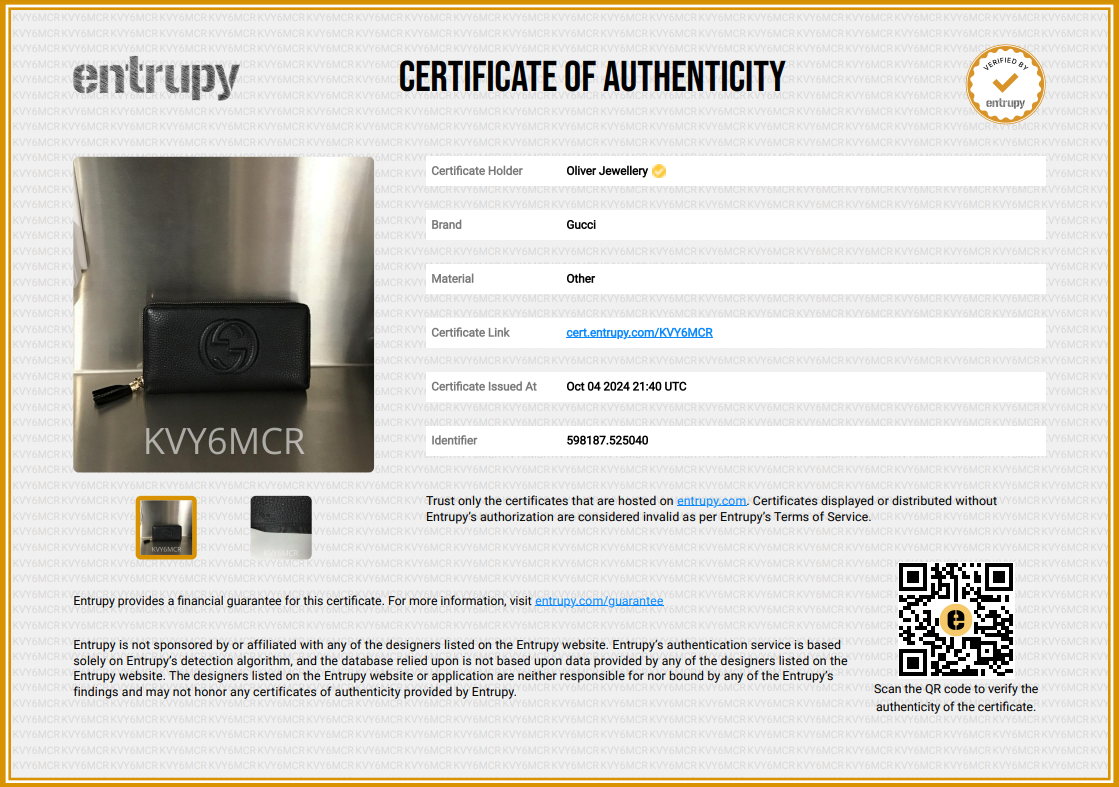 Gucci Black Leather Soho GG Logo Continental Zip Around Wallet w/ Box