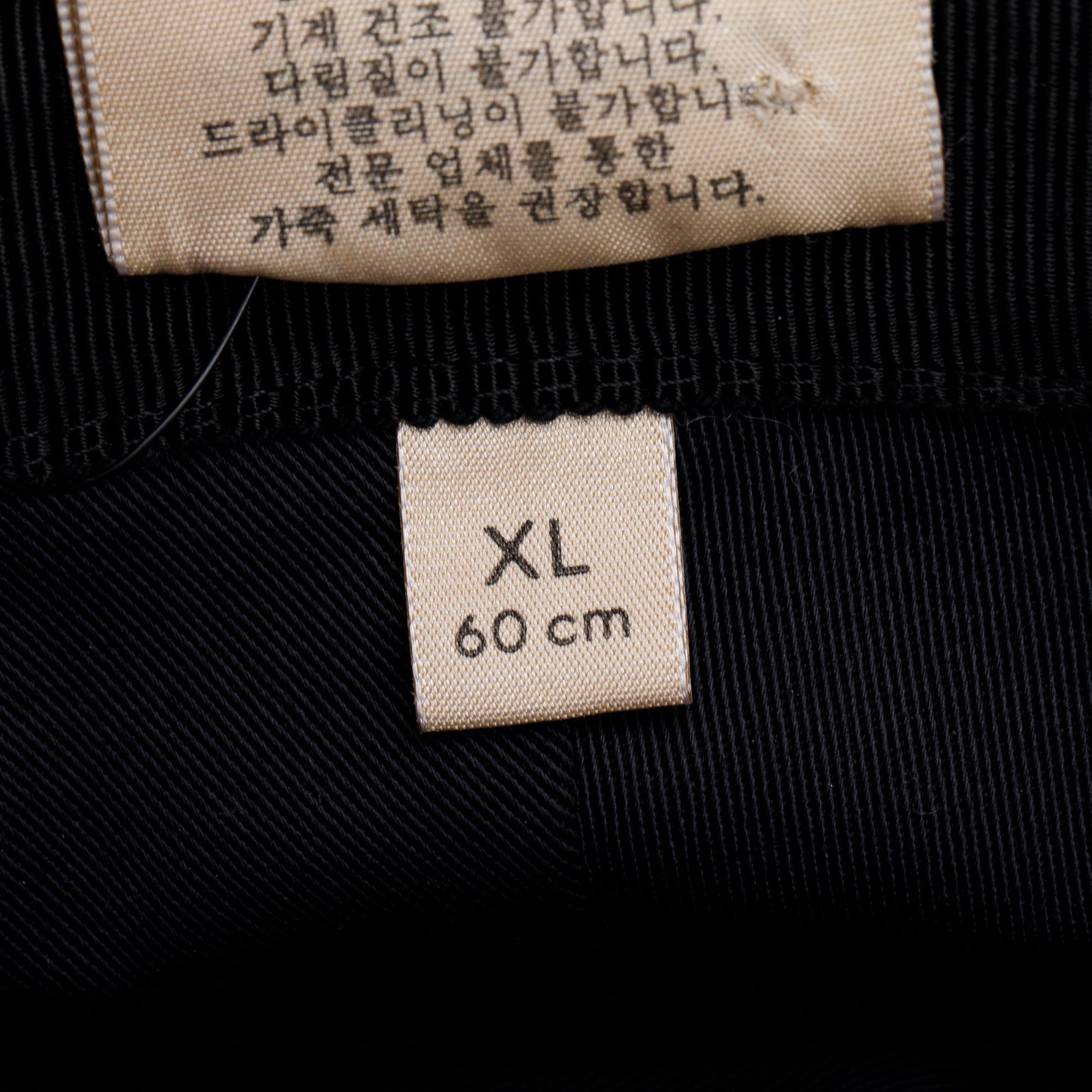 Gucci Black Leather Trimmed GG Canvas Bucket Hat, Size XL 60