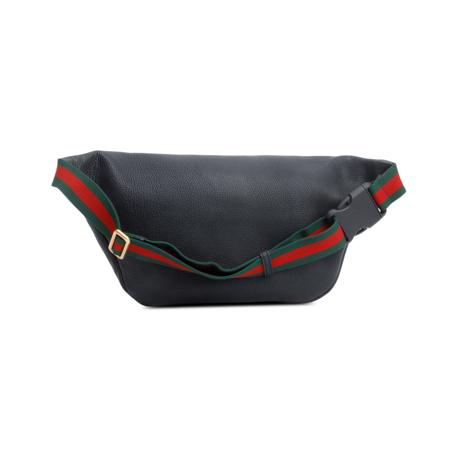 Gucci Black Logo Print Leather Large Belt Bag