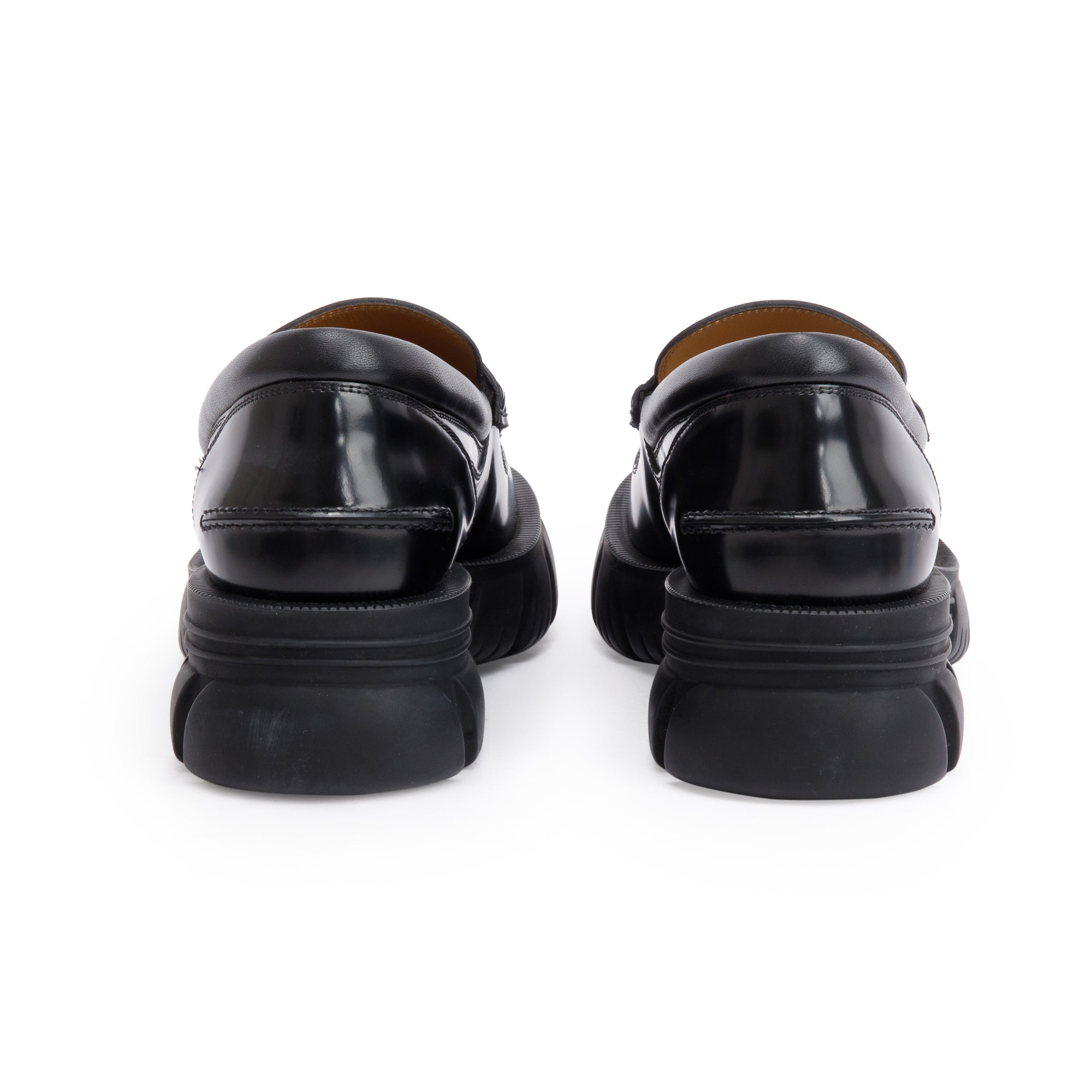 Gucci Black Magnum Calfskin Leather Horsebit Accent Samoa Platform