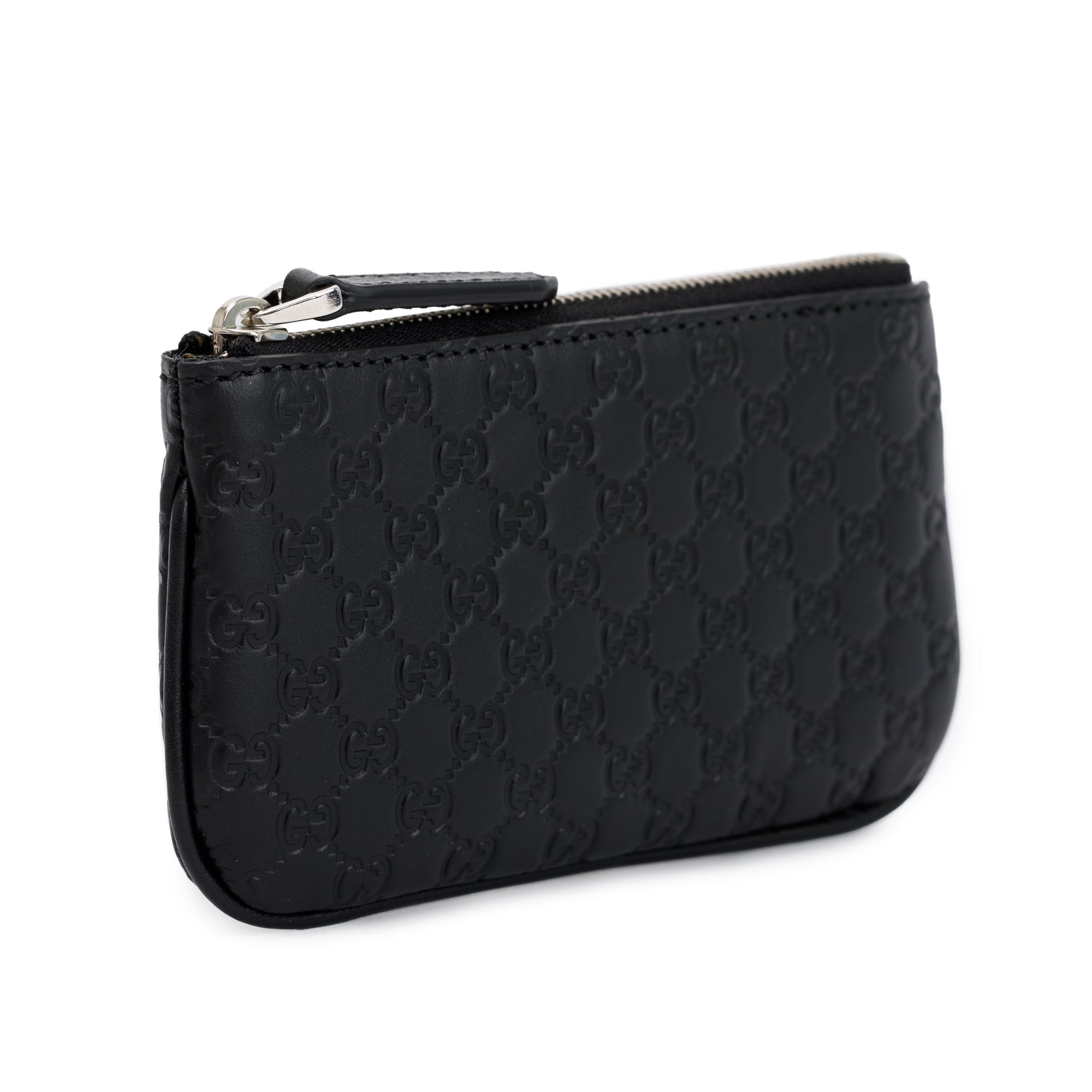 Gucci Black Microguccissima Leather Key Pouch w/ Box