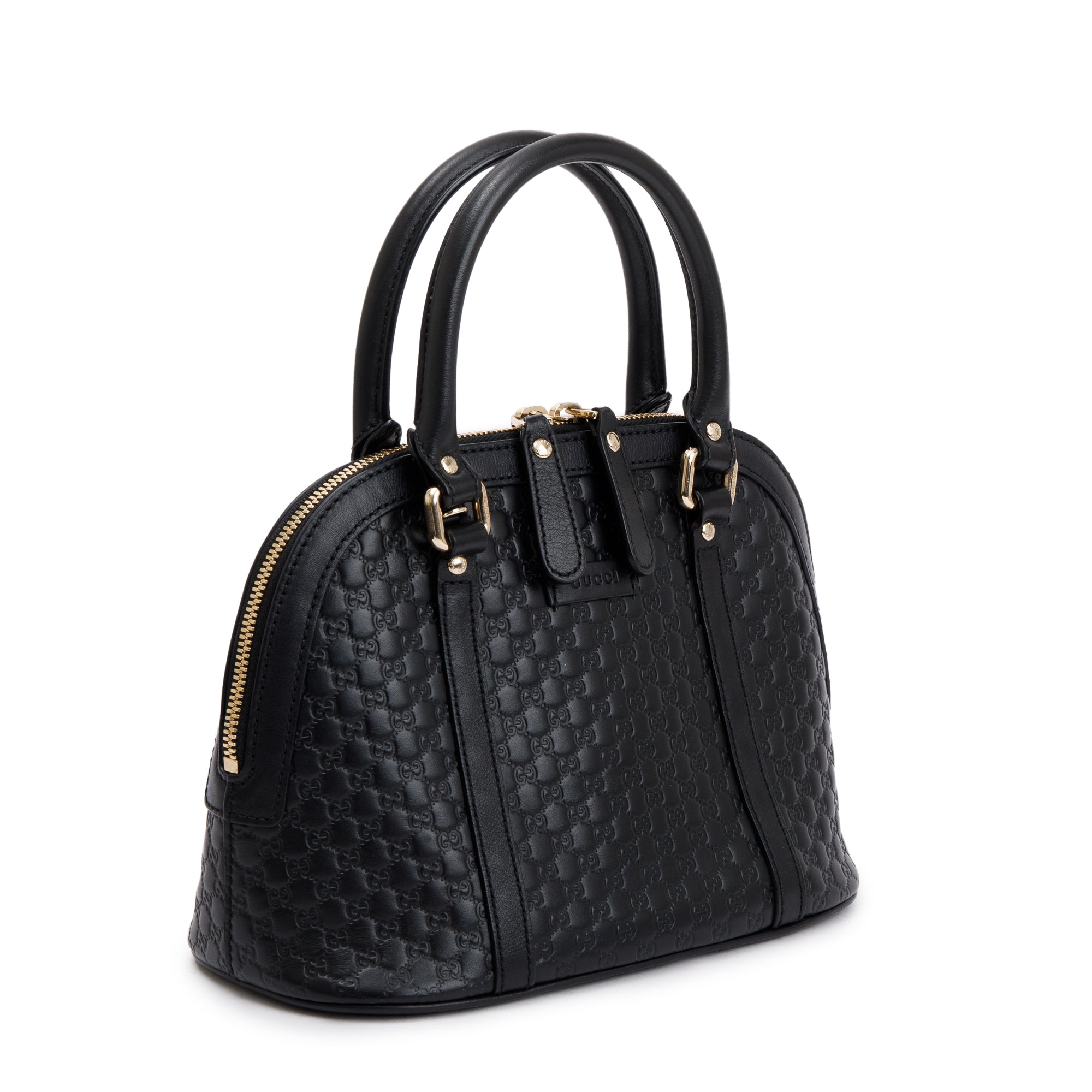 Gucci Black Microguccissima Leather Mini Dome Crossbody w/ Strap