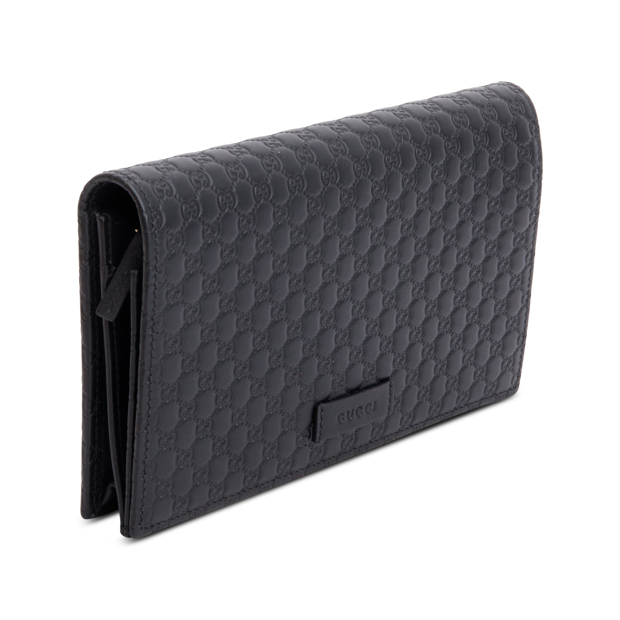 Gucci Black Microguccissima Leather Wallet on Strap