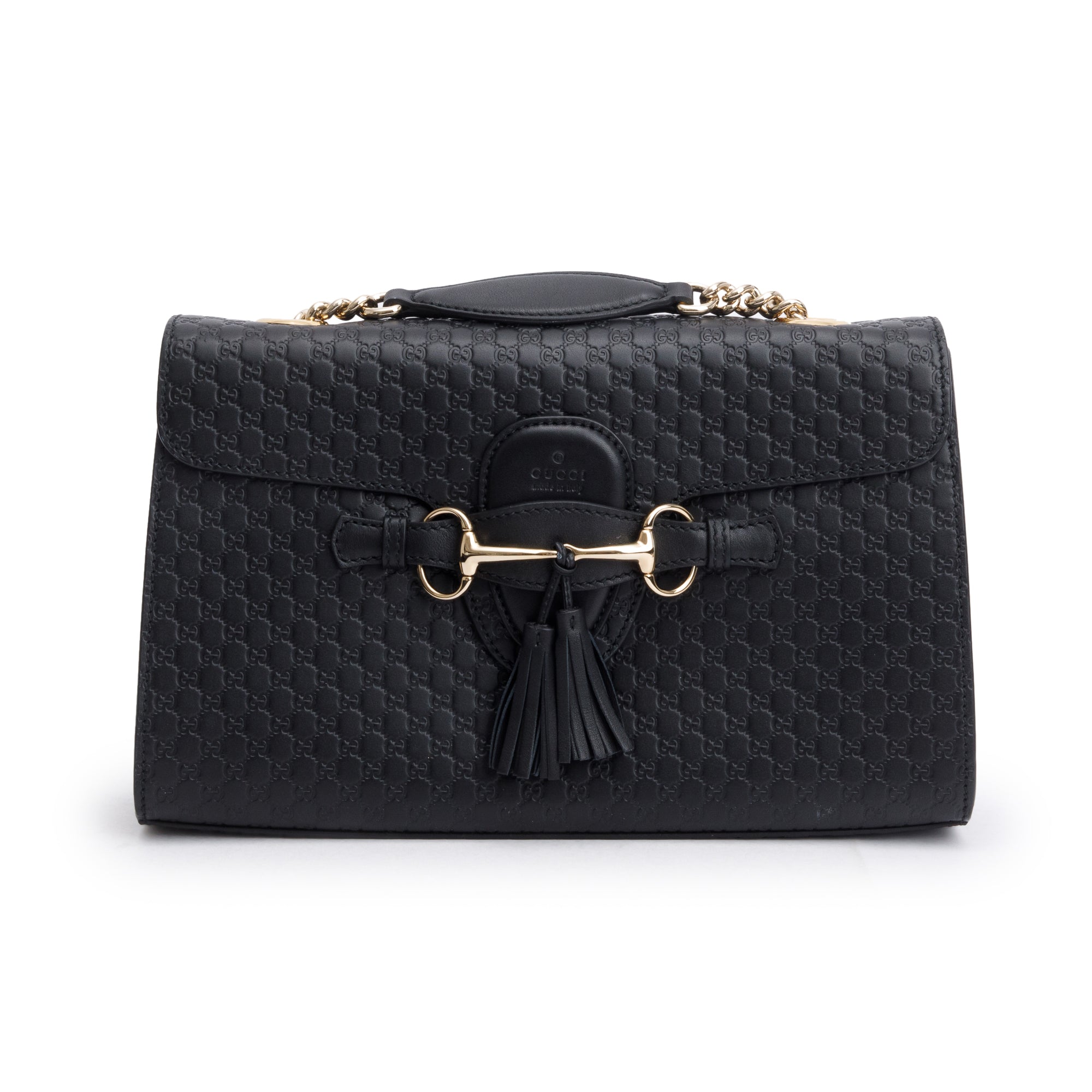 Gucci Black Microguccissima Medium Emily Chain Shoulder Bag
