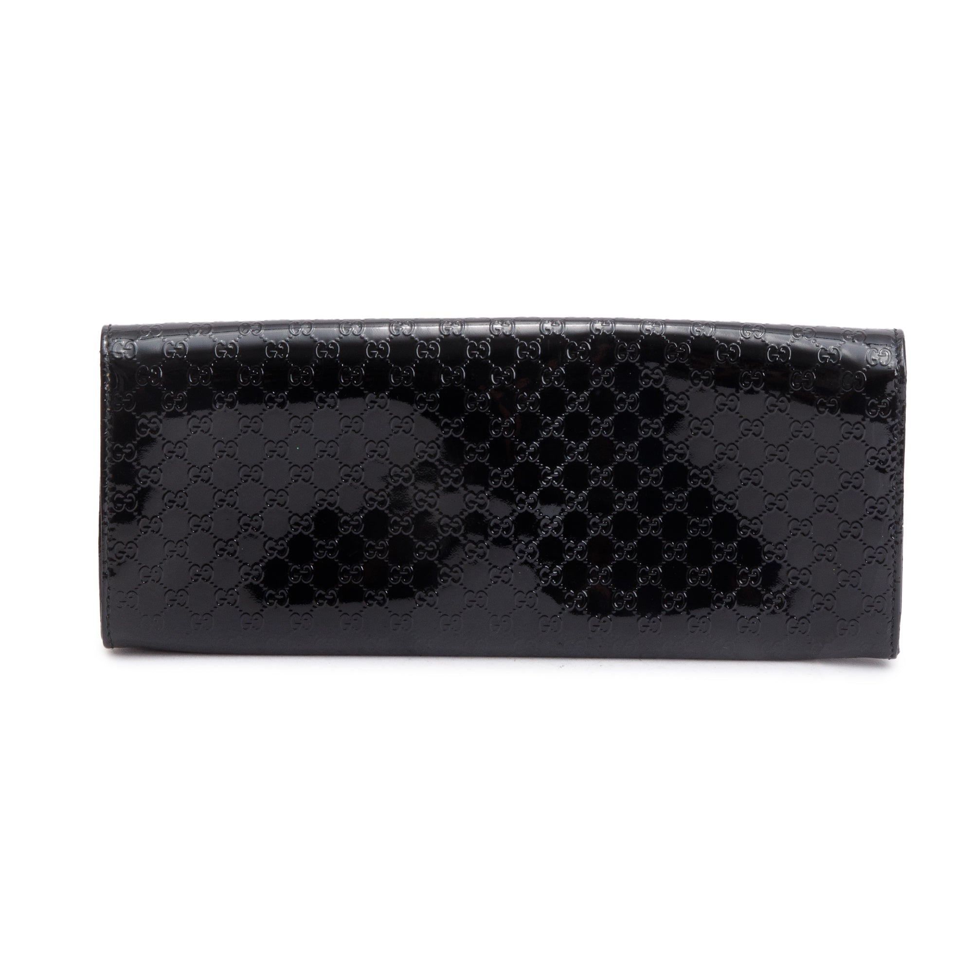 Gucci Black Microguccissima Patent Leather Broadway Clutch
