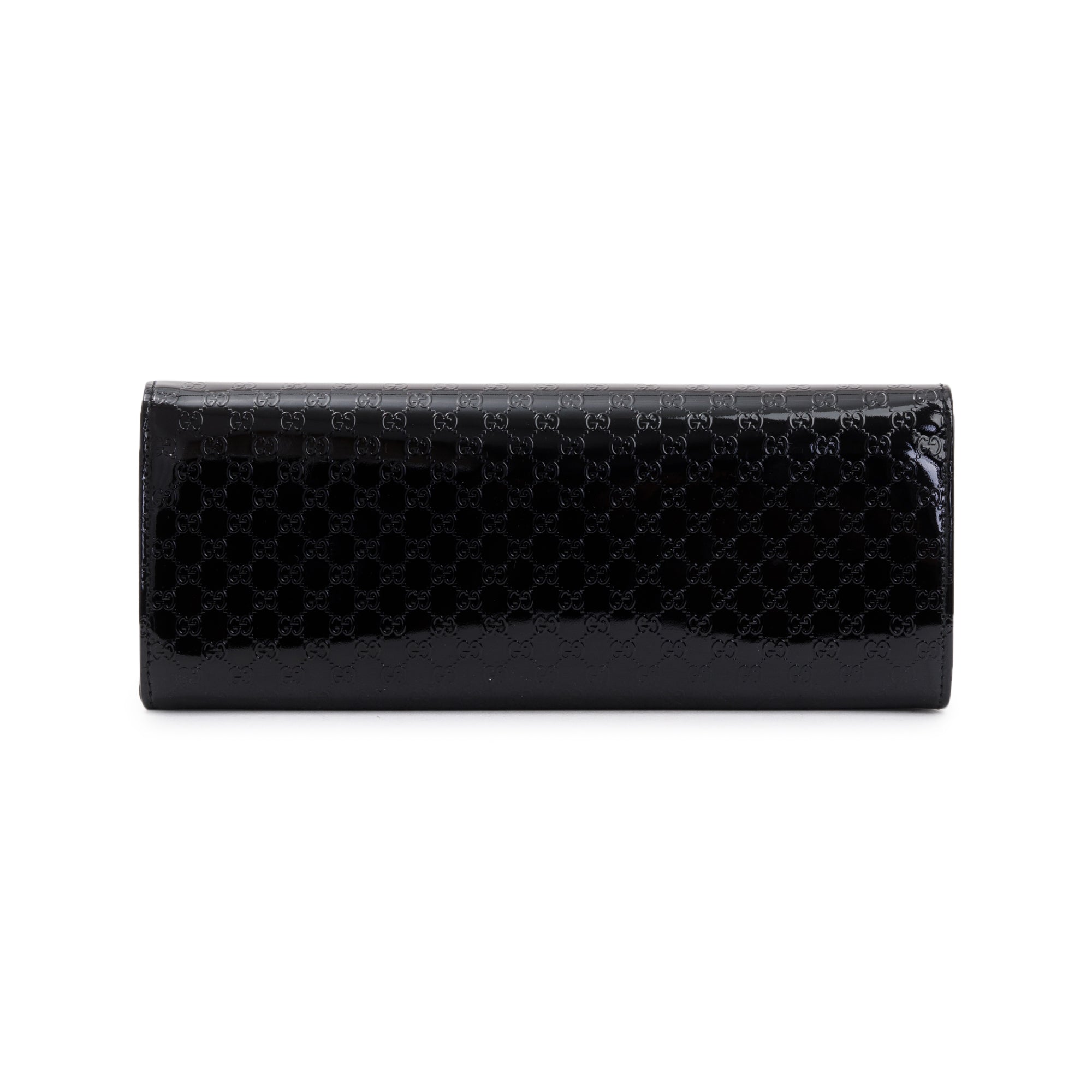 Gucci Black Microguccissima Patent Leather Broadway Clutch