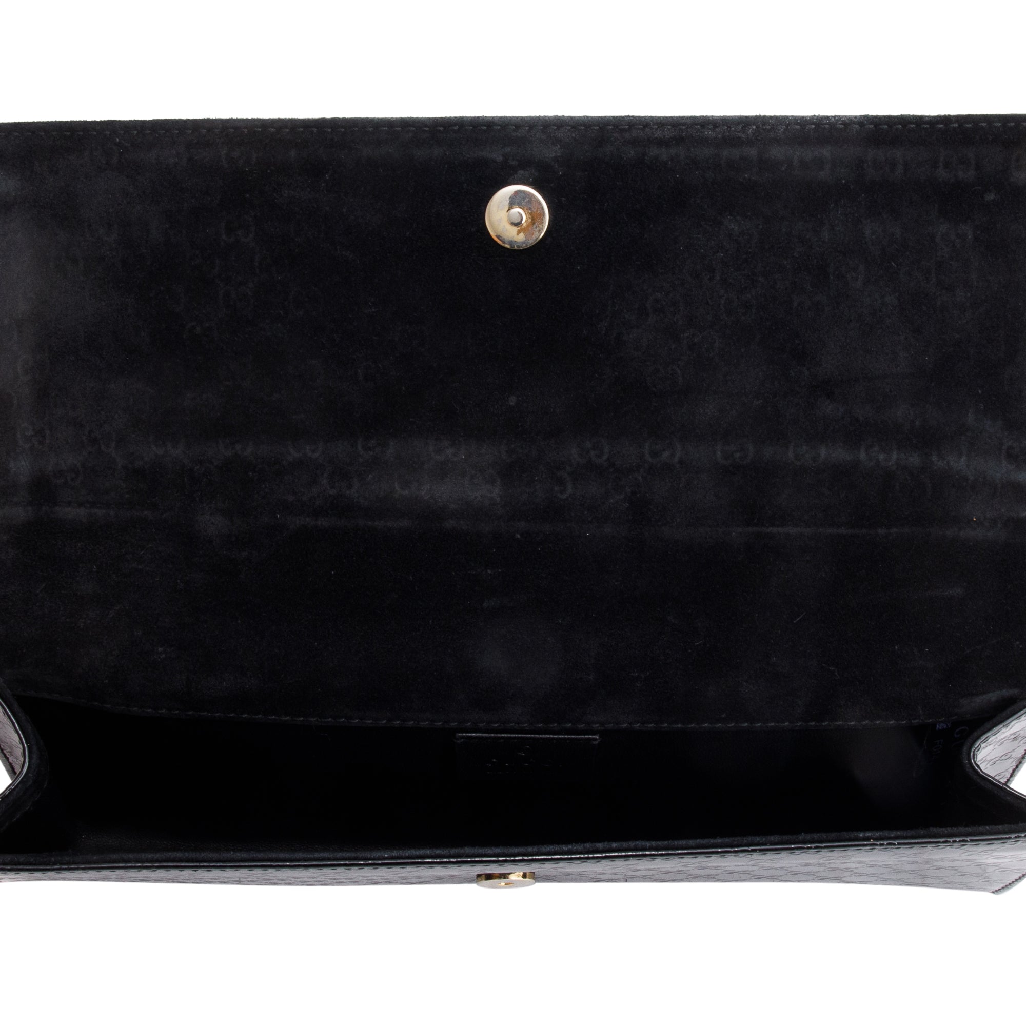Gucci Black Microguccissima Patent Leather Broadway Clutch
