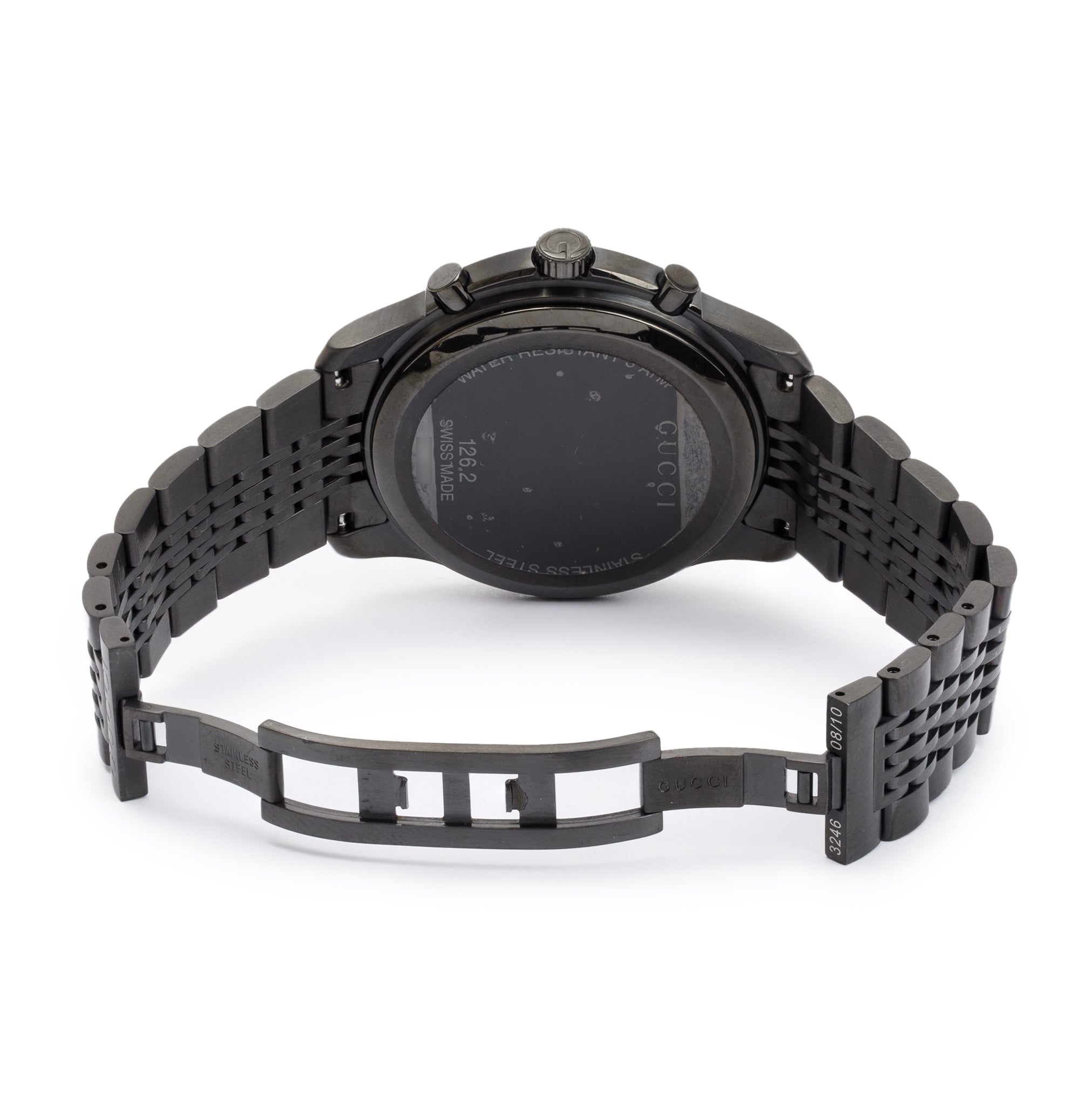 Gucci Black PVD Stainless Steel G-Timeless Chronograph 46 MM Watch w/ Box