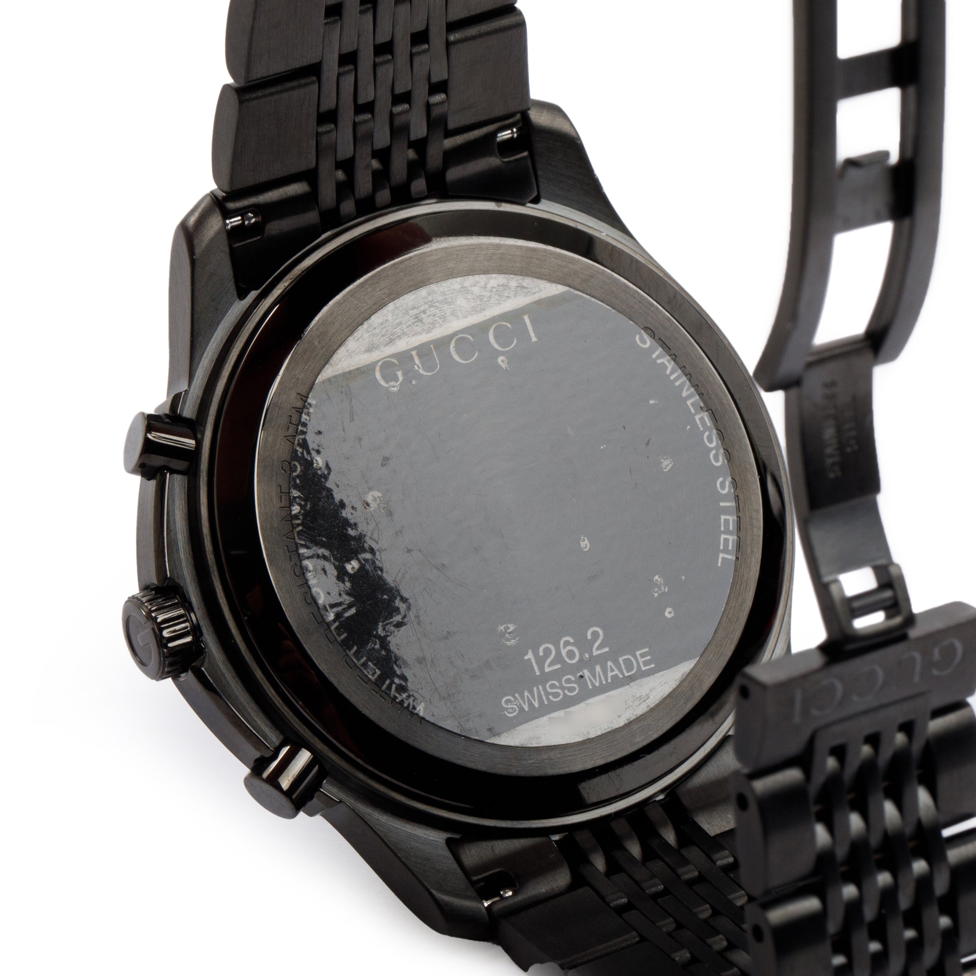 Gucci Black PVD Stainless Steel G-Timeless Chronograph 46 MM Watch w/ Box