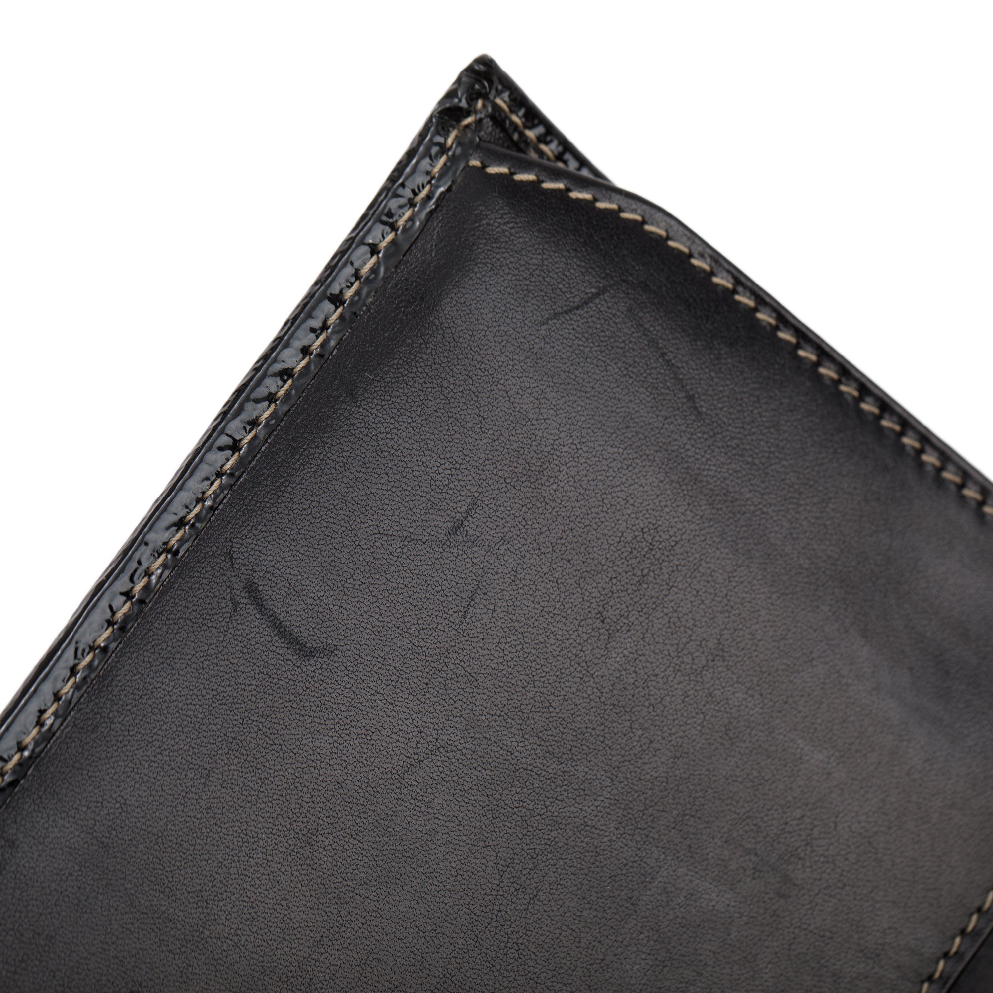 Gucci Black Patent Leather Interlocking G Continental Wallet