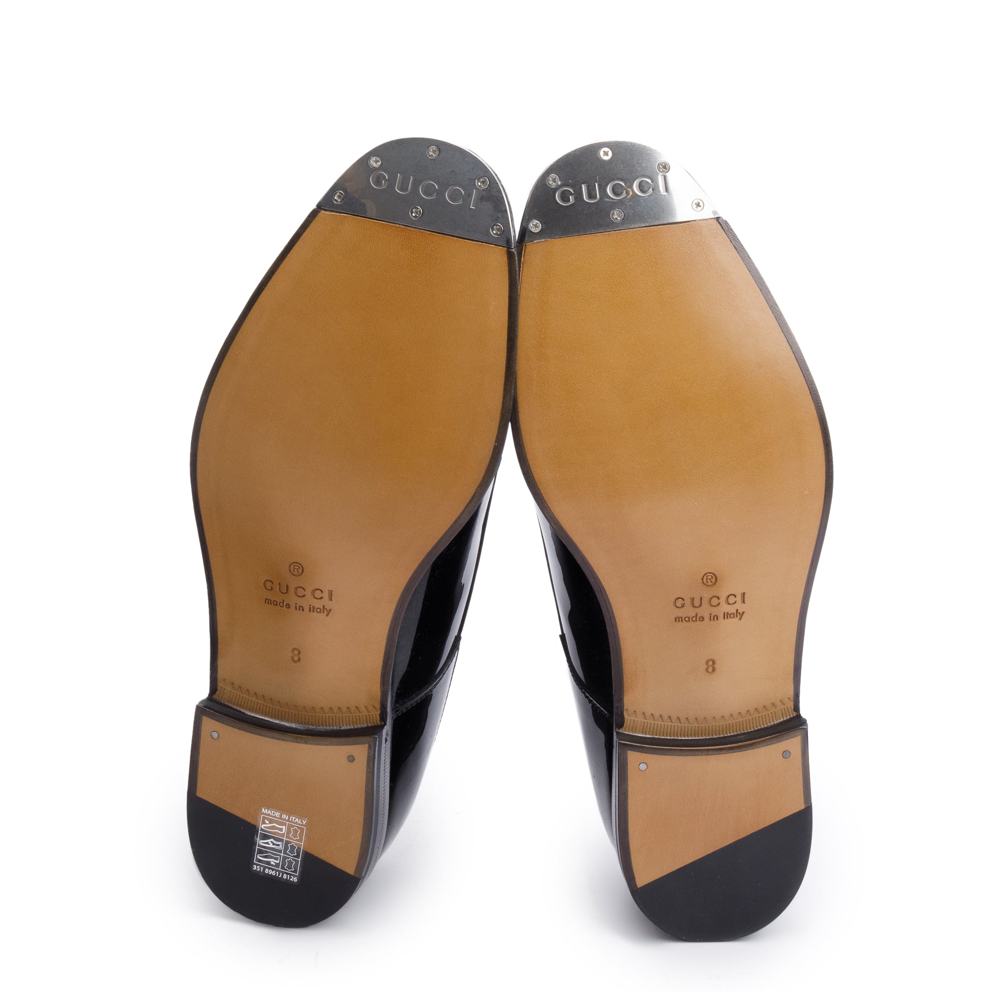 Gucci Black Patent Leather Lace-Up Shoe, Size 8