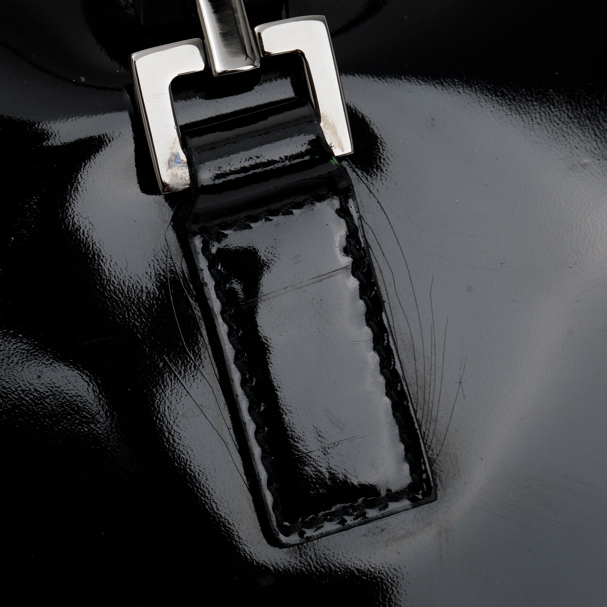 Gucci Black Patent Leather Medium Jackie Hobo Bag