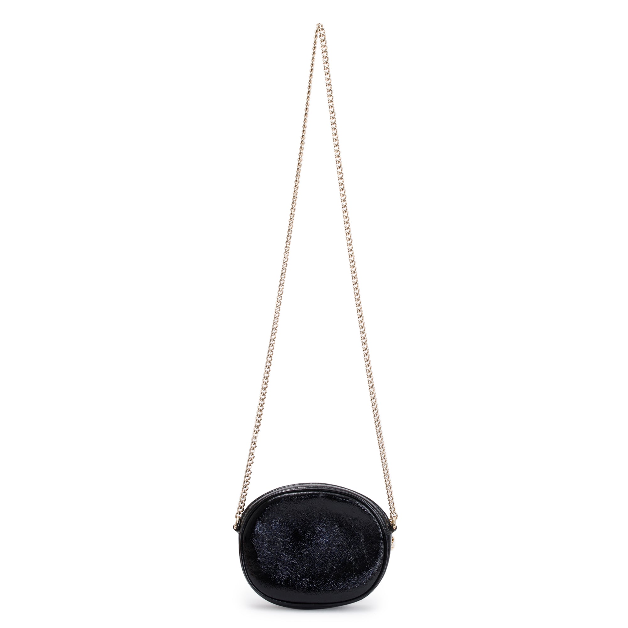 Gucci Black Patent Leather Mini Soho Chain Crossbody Bag