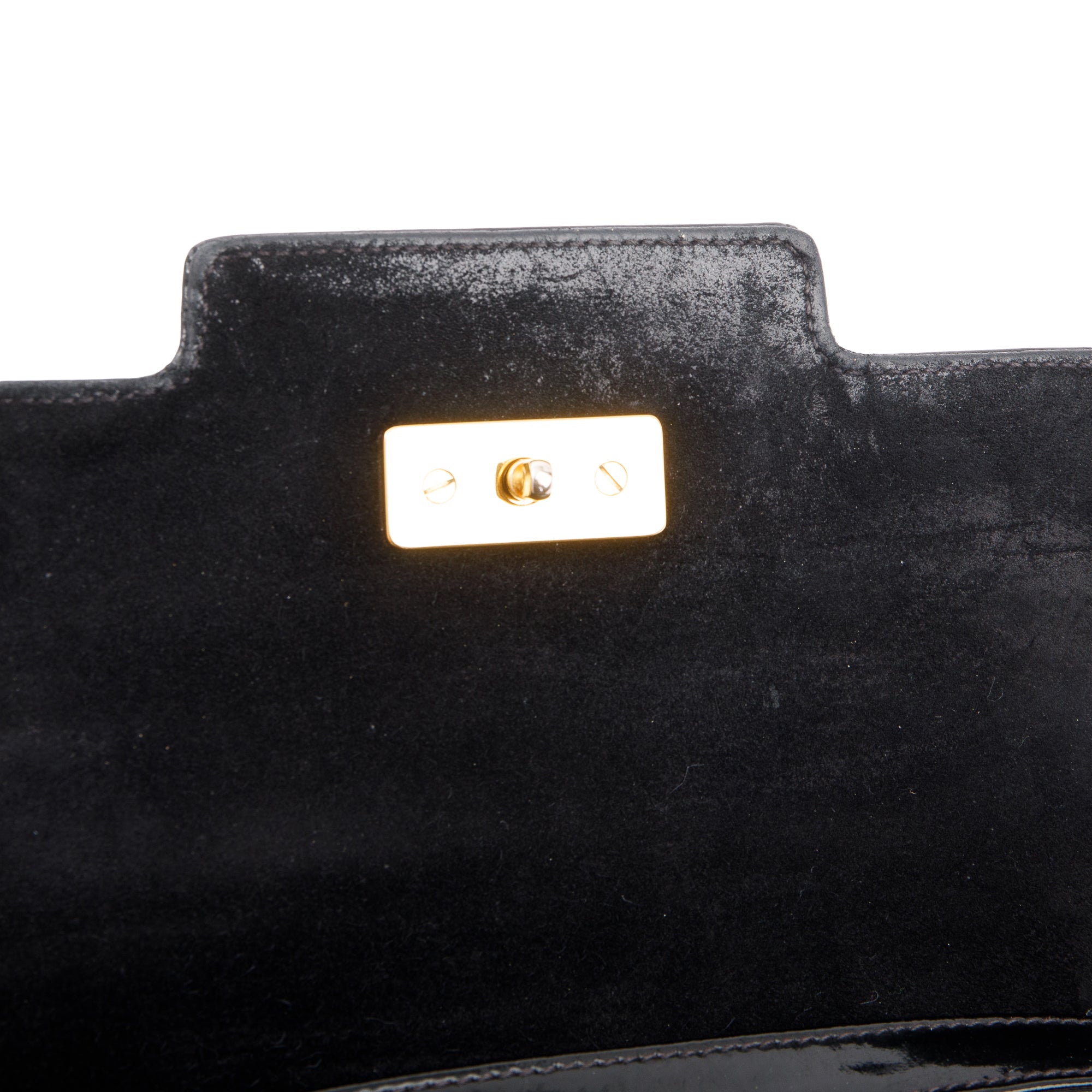 Gucci Black Patent Leather Vintage Crossbody Flap Bag