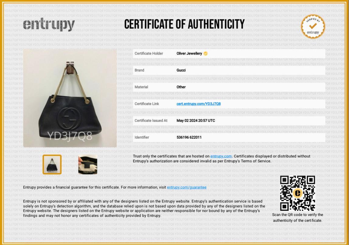 Gucci Black Pebbled Calfksin Leather Medium Soho Chain Tote