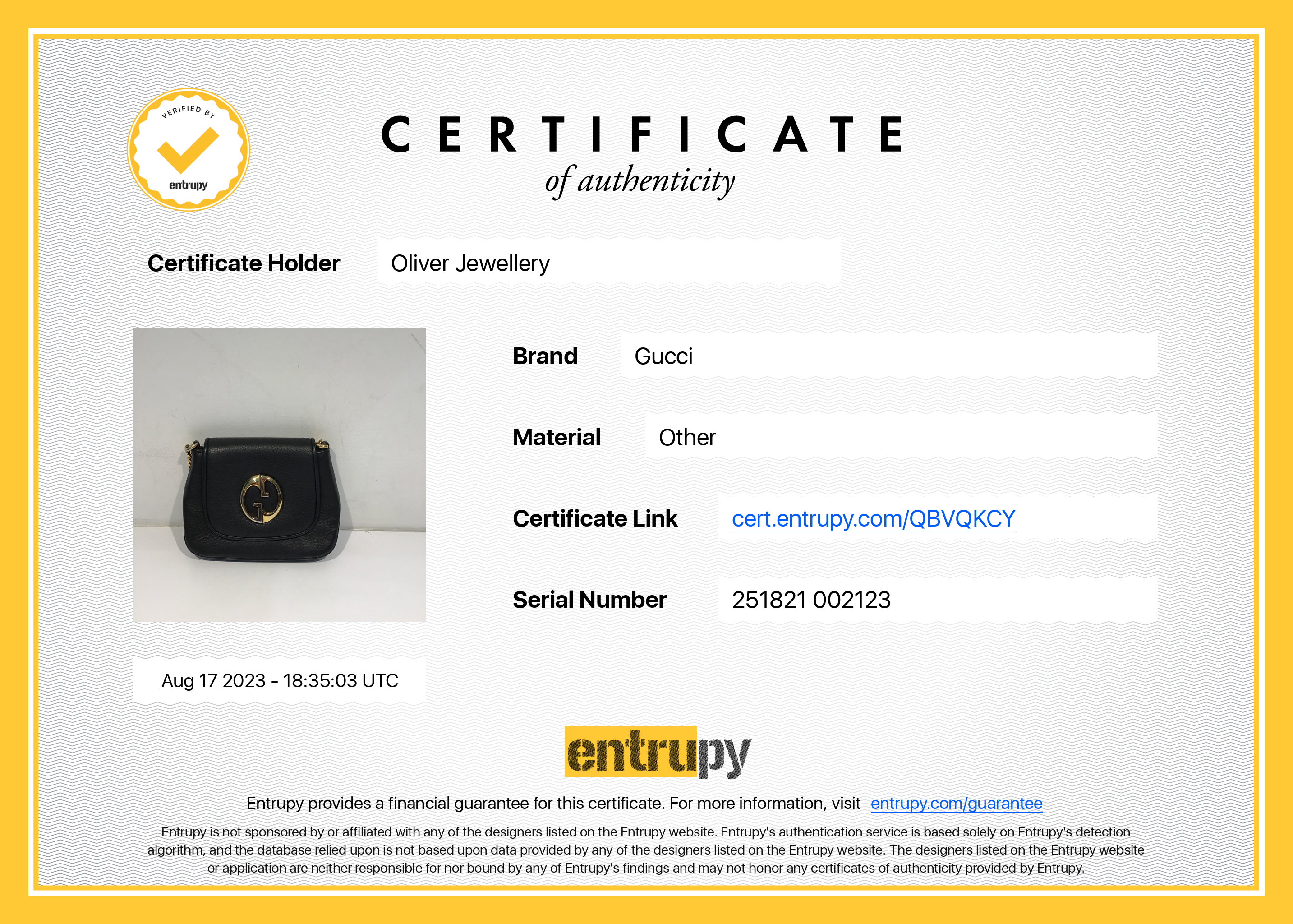 Gucci Black Pebbled Calfskin Leather Small 1973 Chain Shoulder Bag