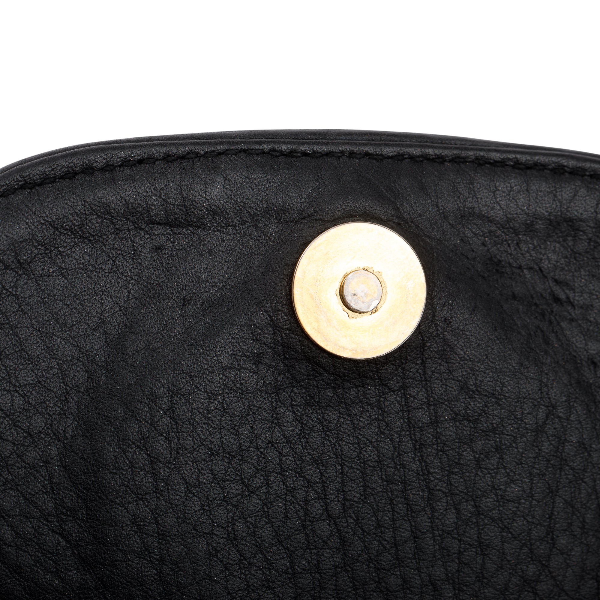 Gucci Black Pebbled Calfskin Leather Small 1973 Chain Shoulder Bag