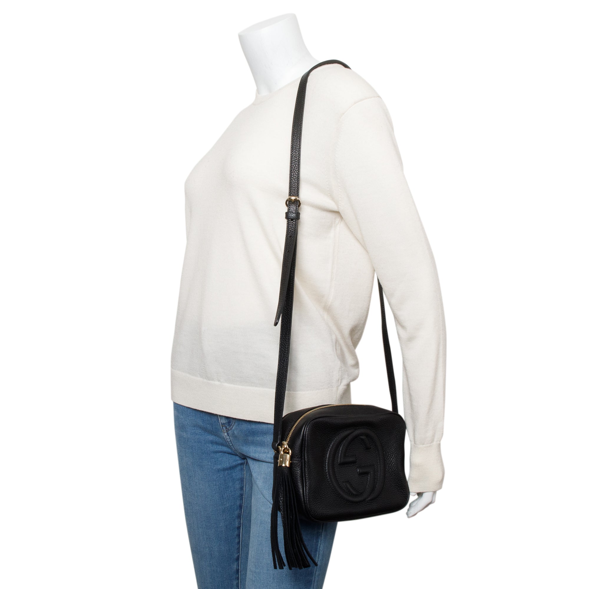 Gucci Black Pebbled Calfskin Leather Small Soho Disco Bag