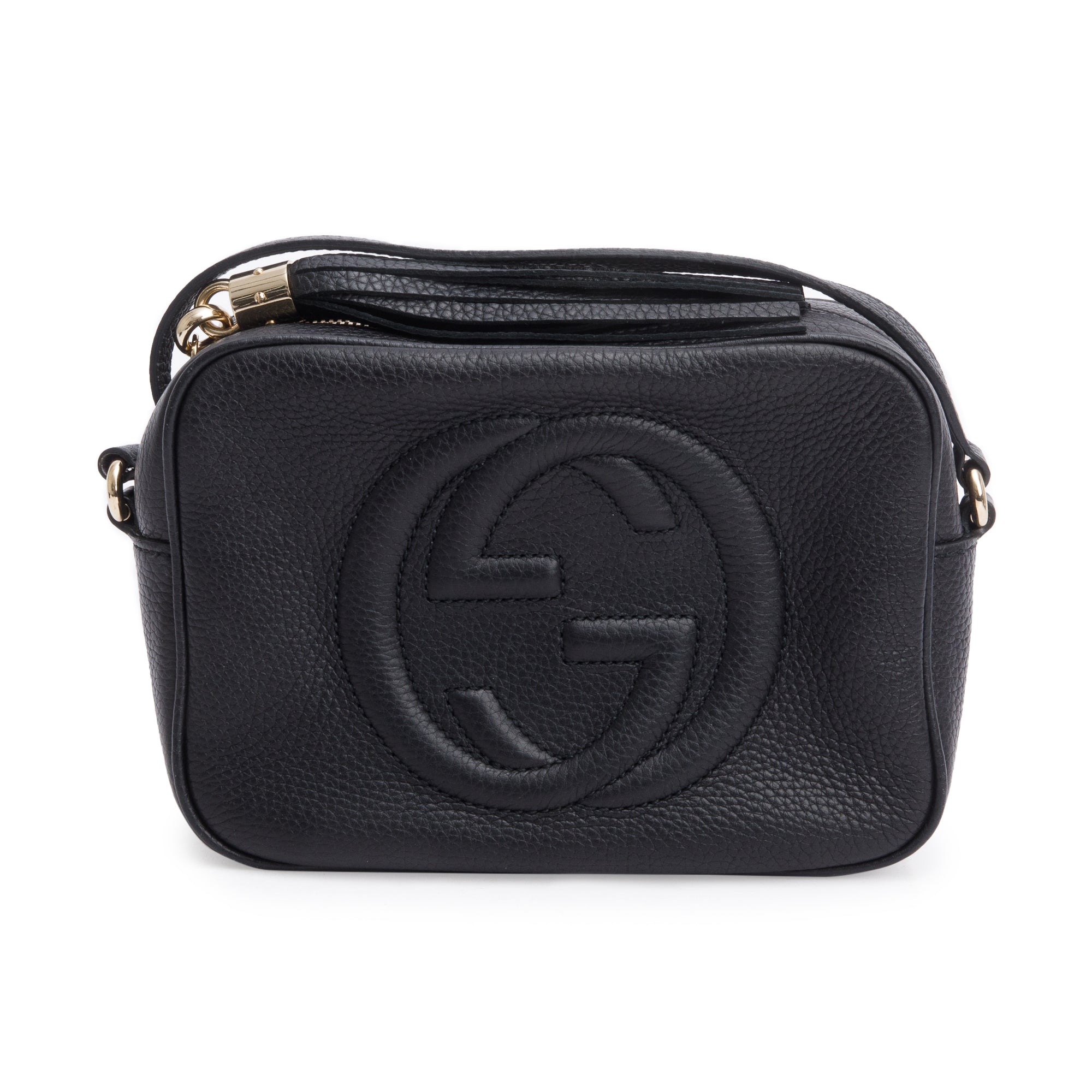 Gucci Black Pebbled Calfskin Leather Small Soho Disco Bag