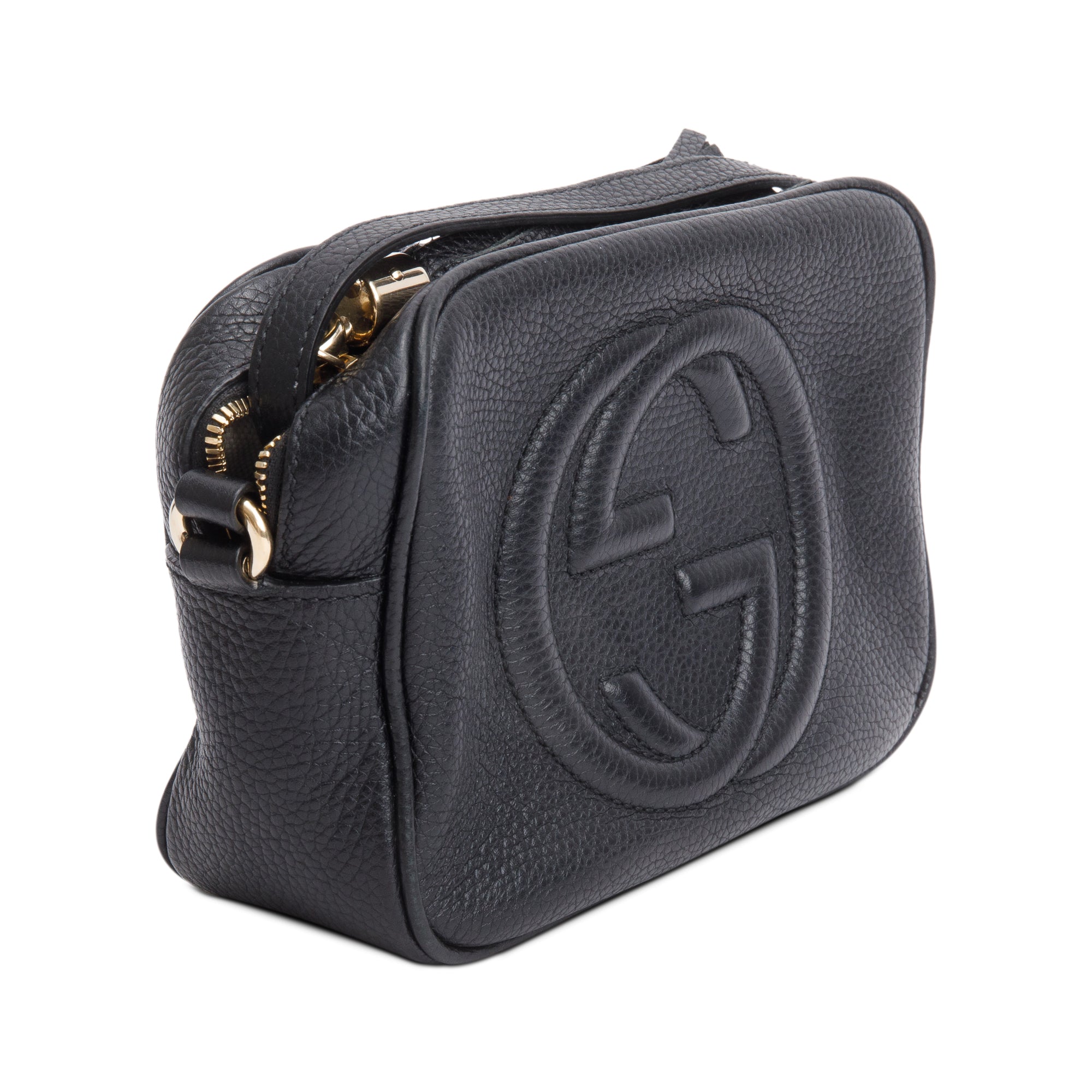 Gucci Black Pebbled Calfskin Leather Small Soho Disco Bag
