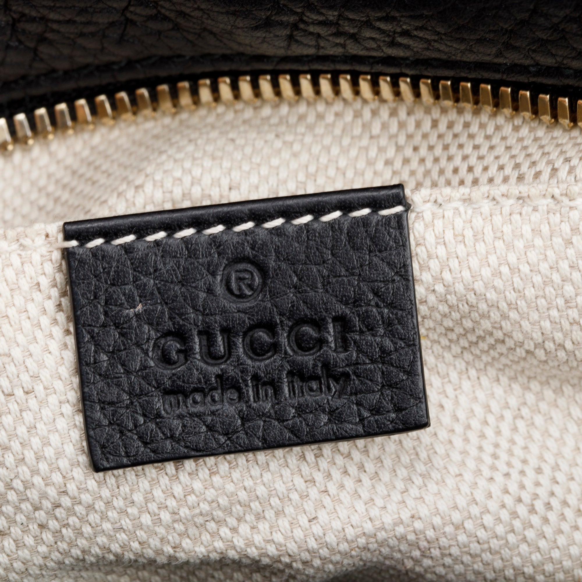 Gucci Black Pebbled Calfskin Leather Small Soho Disco Bag