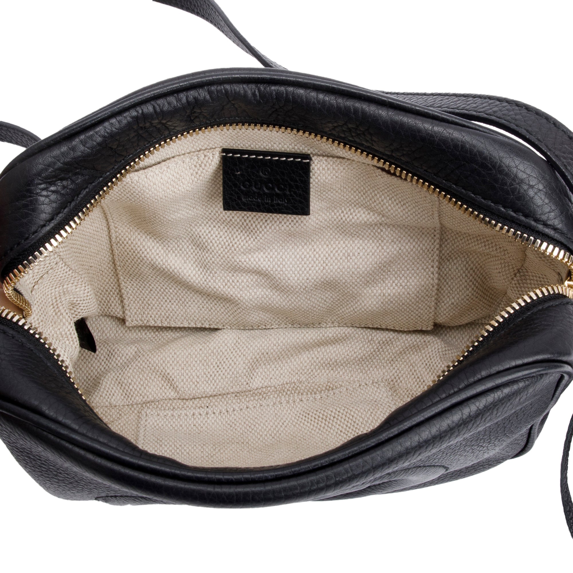 Gucci Black Pebbled Calfskin Leather Small Soho Disco Bag