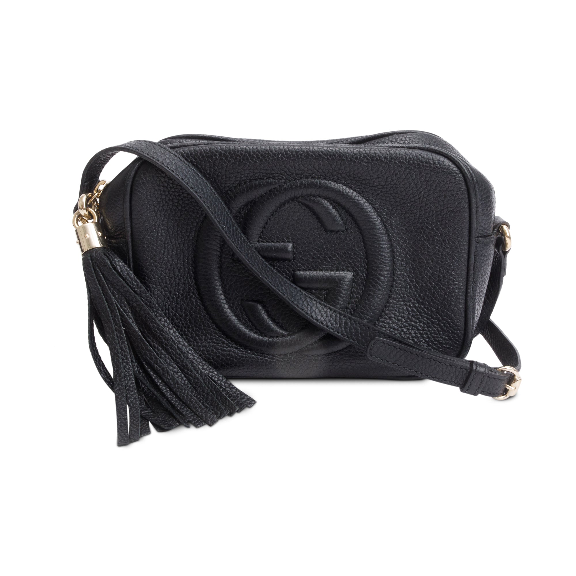Gucci Black Pebbled Calfskin Leather Small Soho Disco Bag