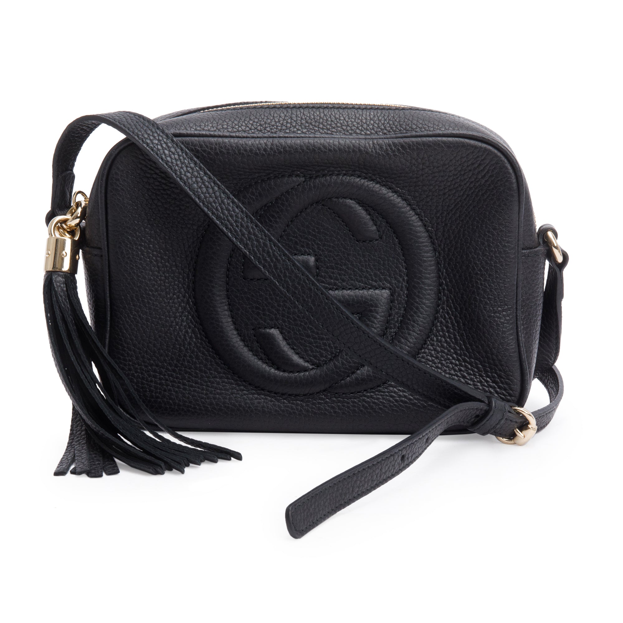 Gucci Black Pebbled Calfskin Leather Small Soho Disco Bag