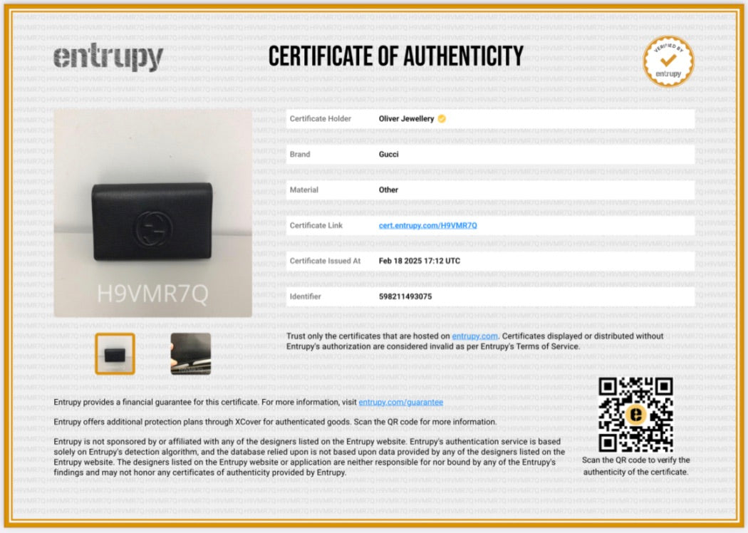 Gucci Black Pebbled Calfskin Soho Wallet On Chain w/ Box