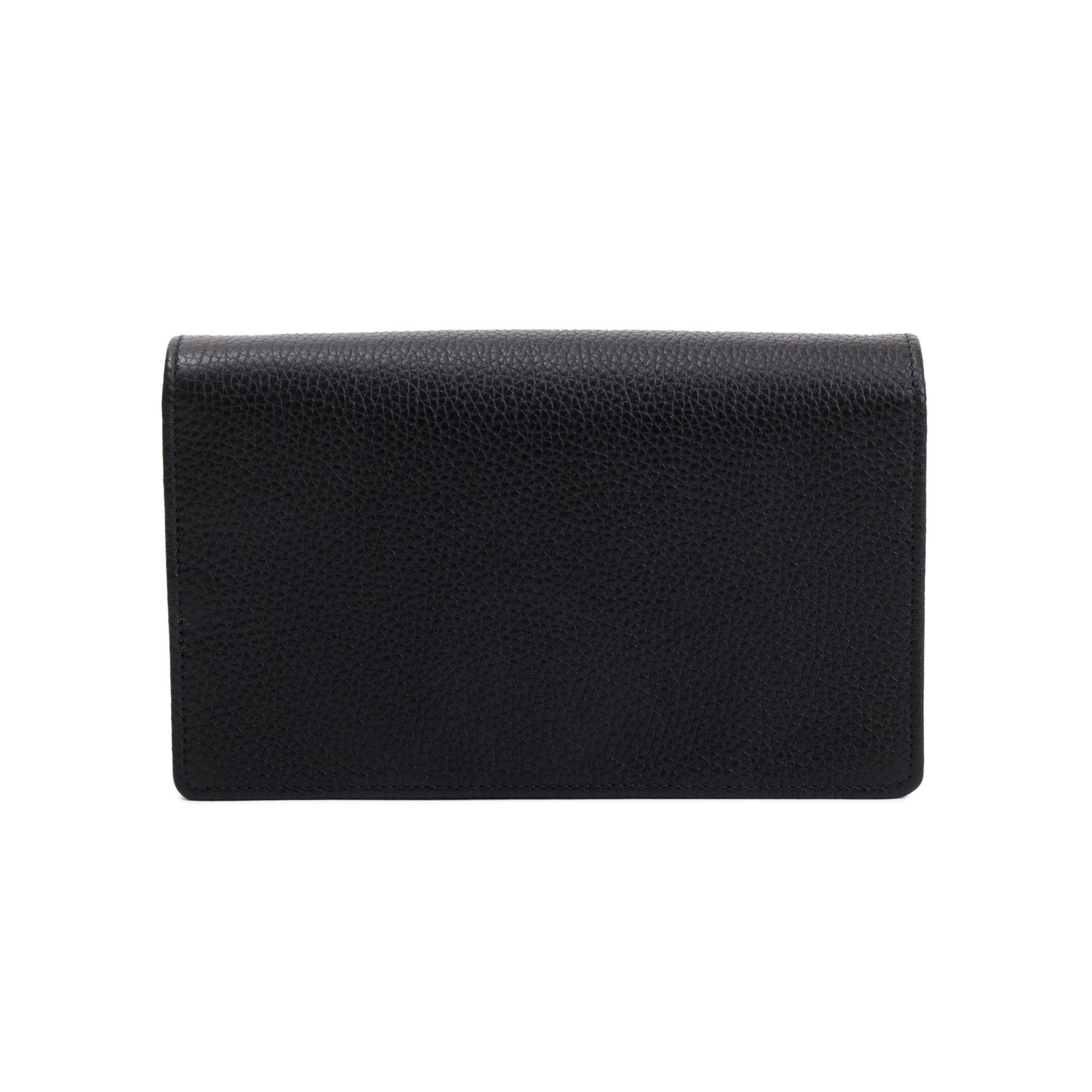 Gucci Black Pebbled Calfskin Soho Wallet On Chain w/ Box