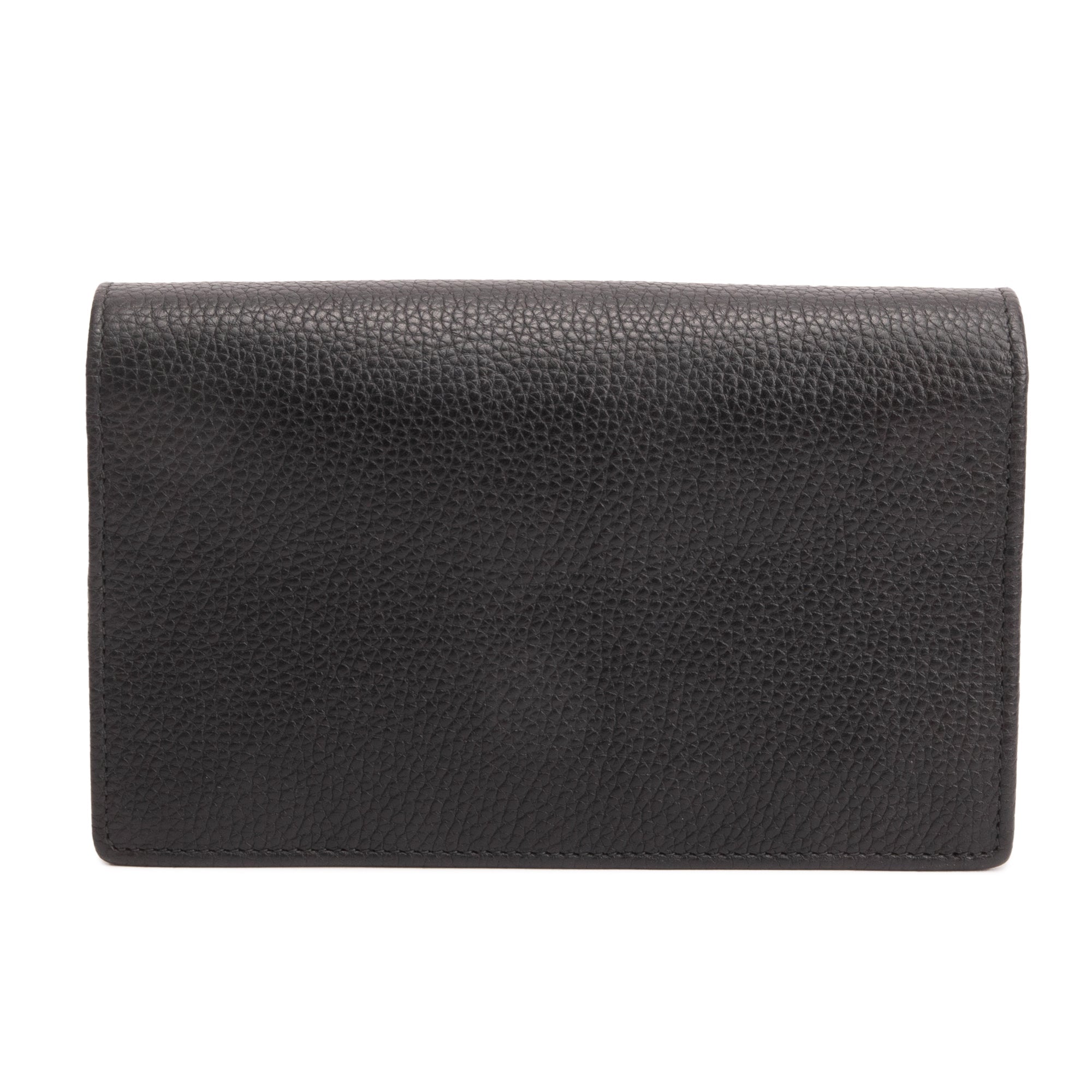 Gucci Black Pebbled Calfskin Soho Wallet On Chain w/ Box