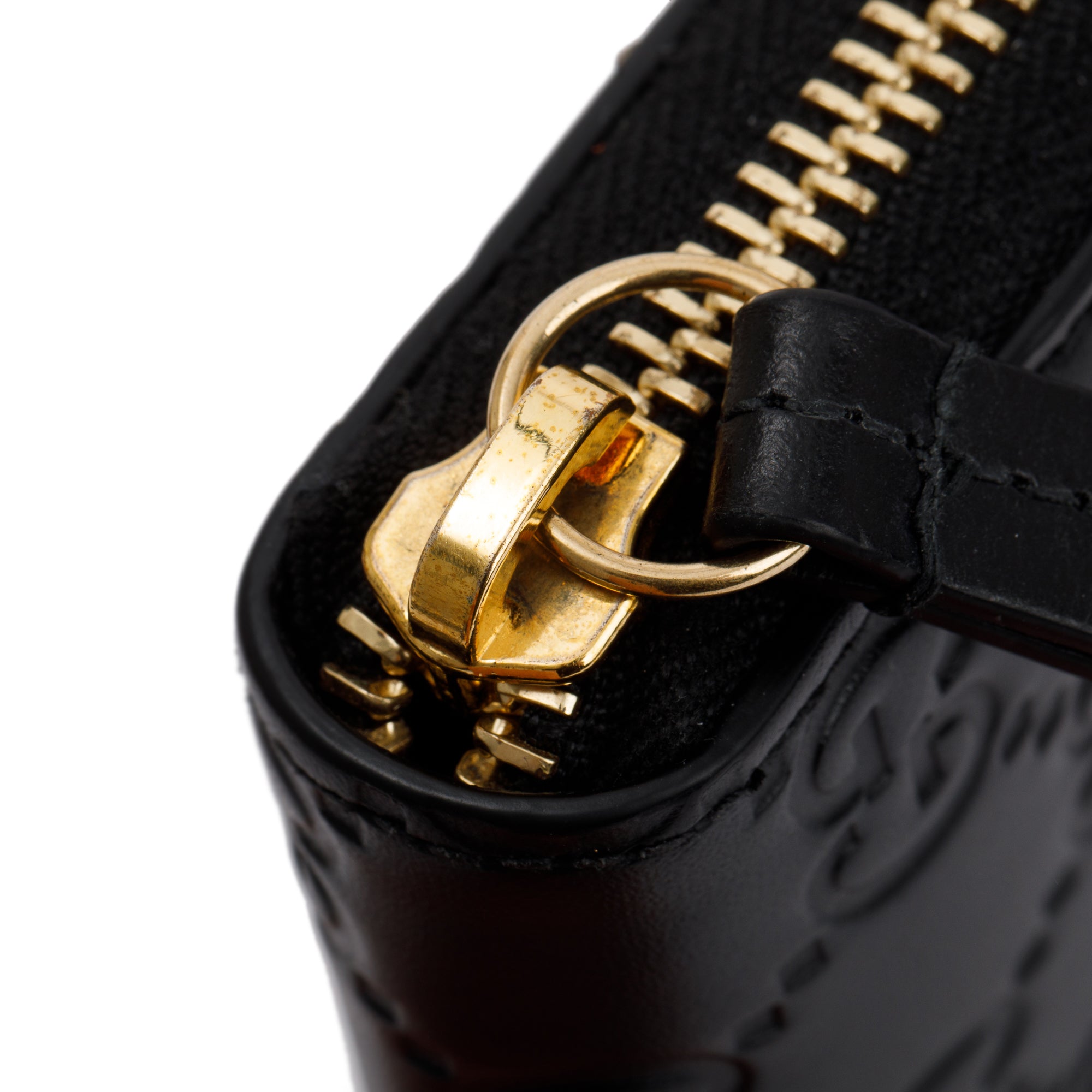 Gucci Black Signature Leather Card Case w/ Box