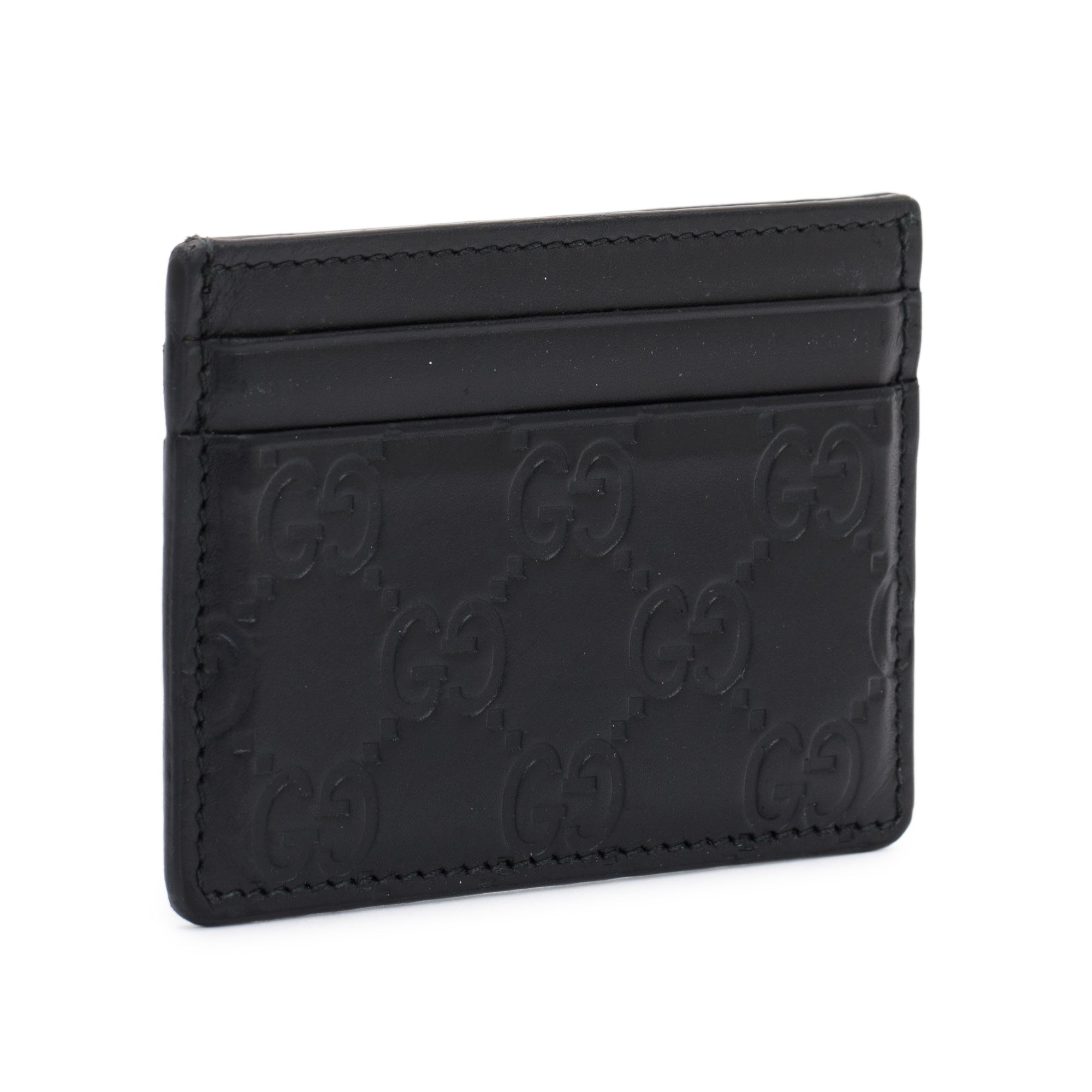 Gucci Black Signature Leather Card Holder