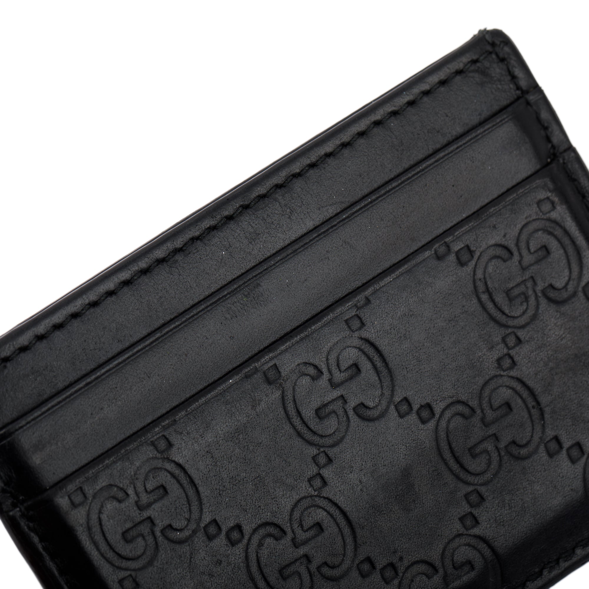 Gucci Black Signature Leather Card Holder