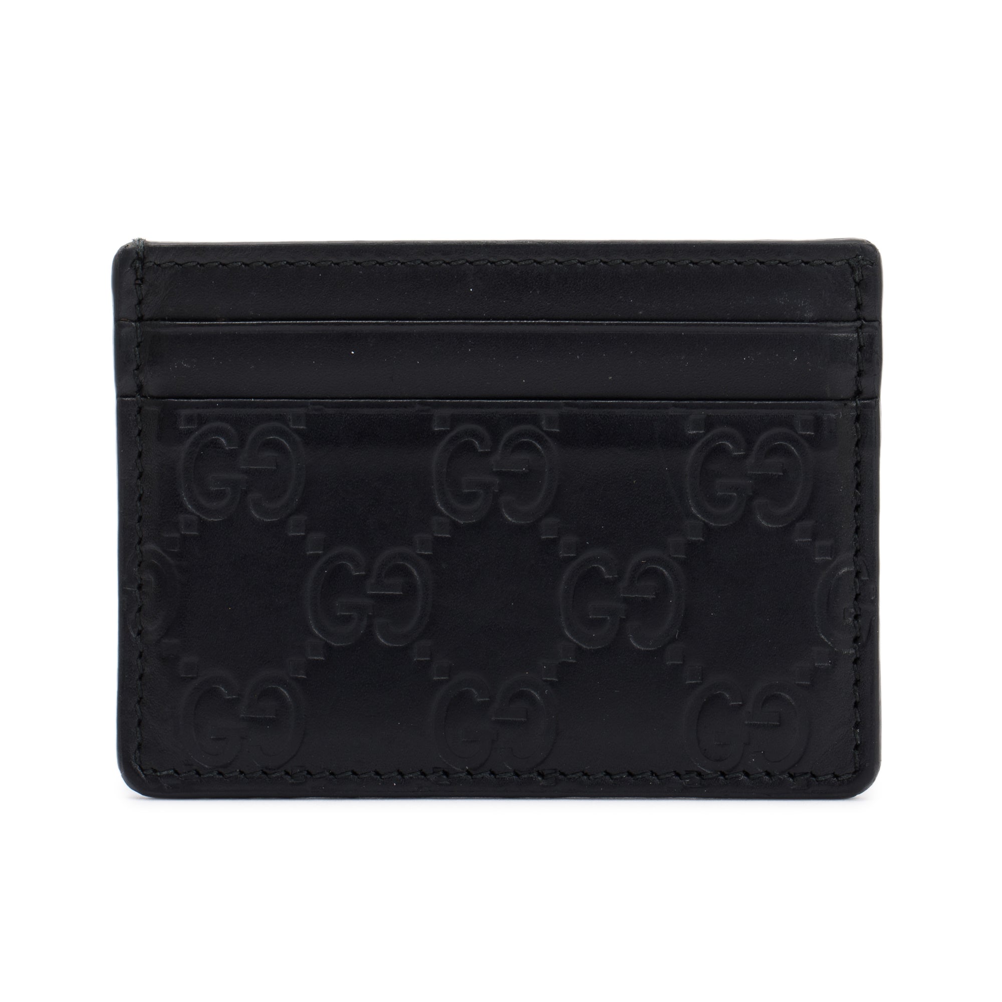 Gucci Black Signature Leather Card Holder
