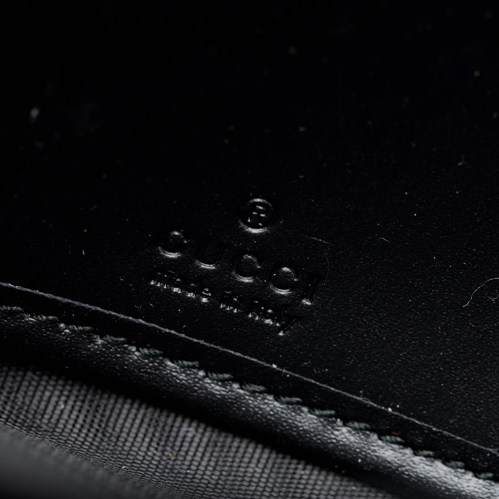 Gucci Black Signature Leather Cat Head Continental Zip Wallet